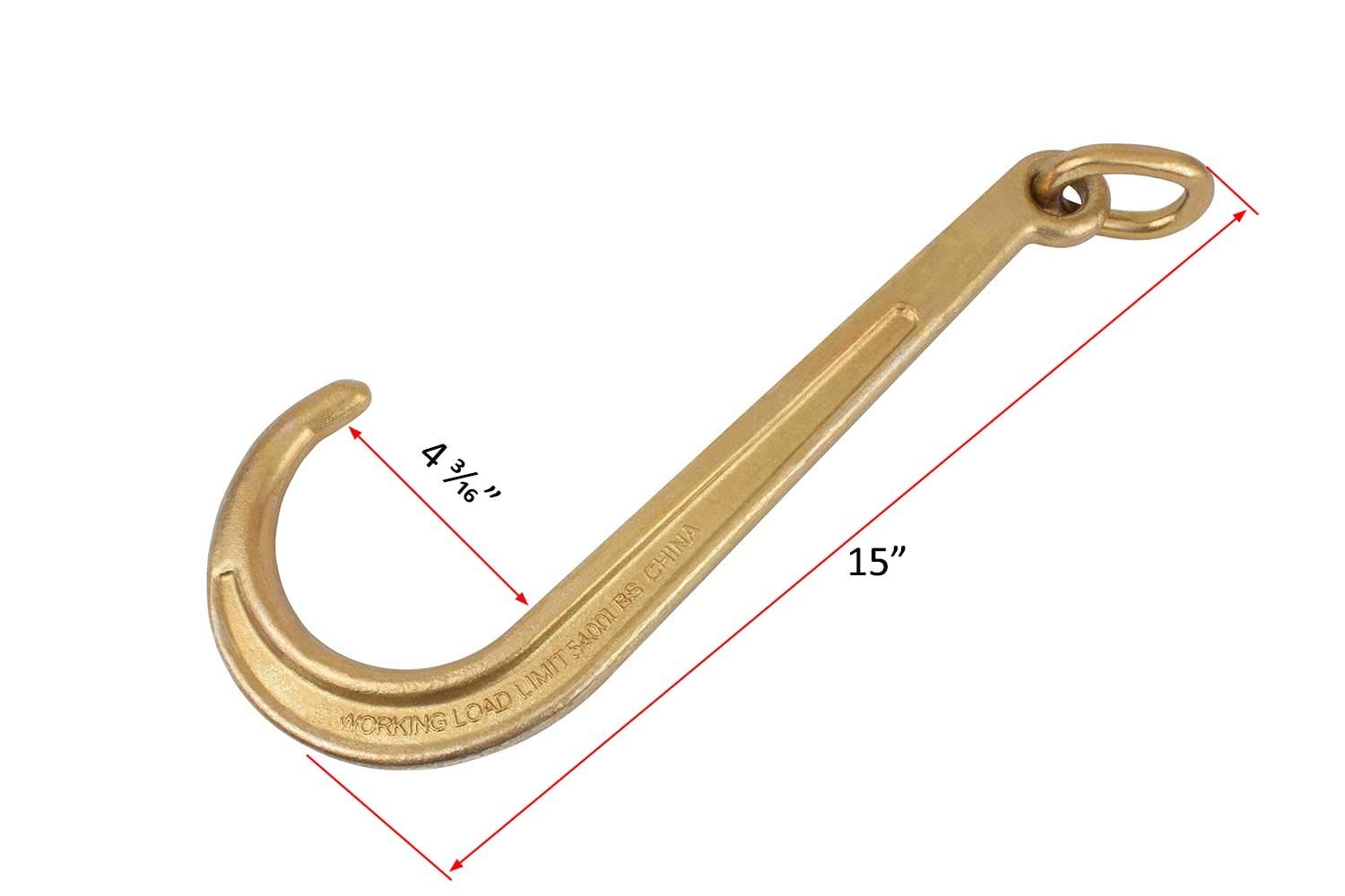 Mytee Products 2 Pack 5/16''X8' Leg G70 15'' Long Shank J Hook Tow Chain W/Rtj Cluster Hook & Grab Hook - 4700 Lbs Wll Heavy Dut