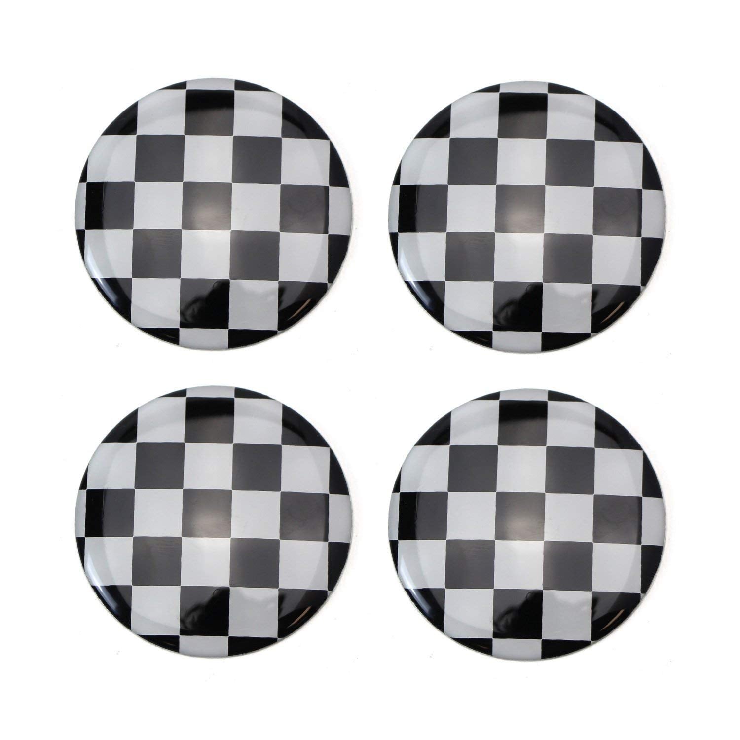 Ijdmtoy Black/White Checker Pattern Style Wheel Center Cap Covers Compatible With Mini Coopers R50 R51 R52 R53 R55 R56 R57 R58 R