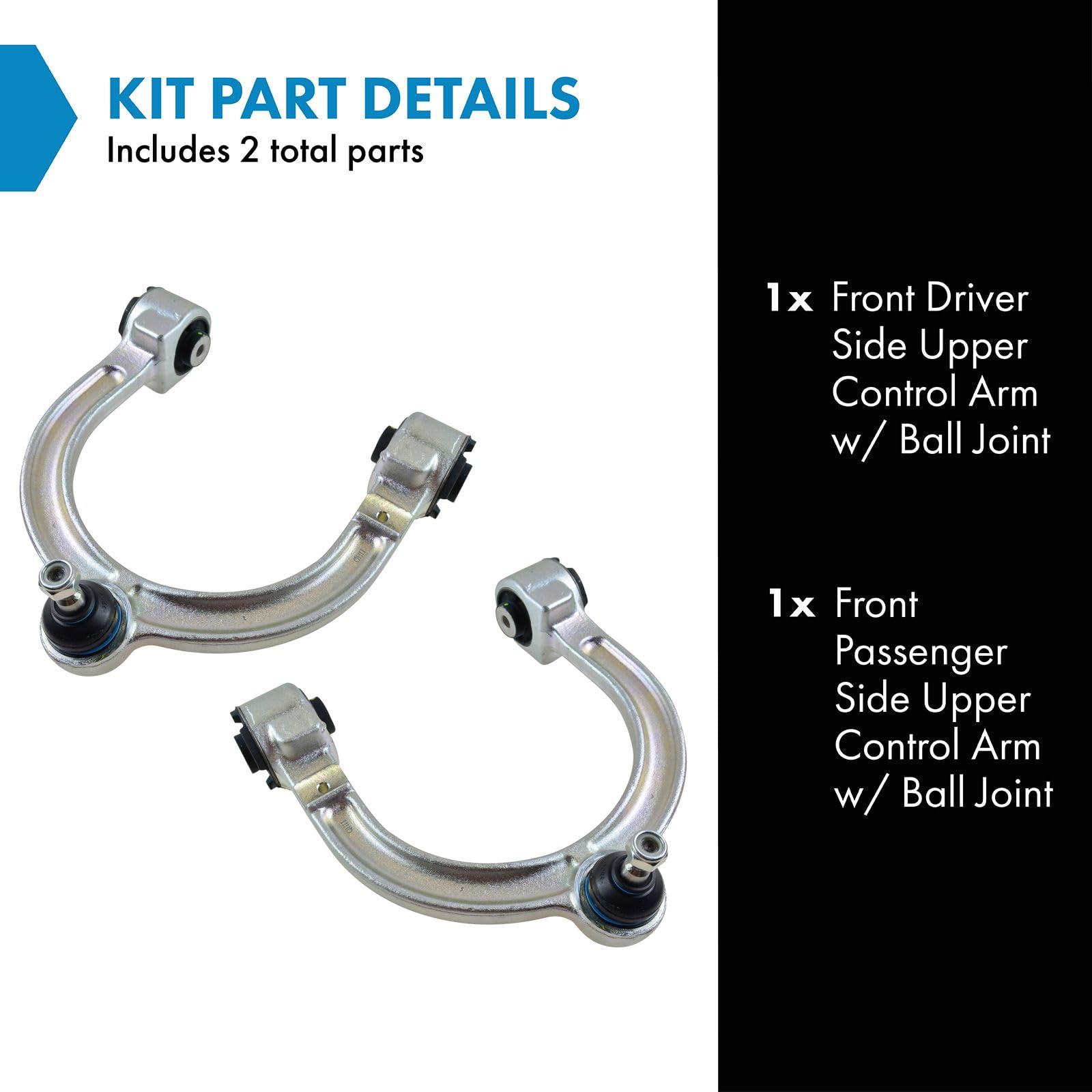 Trq Front Upper Control Arm With Ball Joint Set Compatible With 2004-2005 Mercedes-Benz E320 2006-2009 E350 2004-2006 E500 2007-