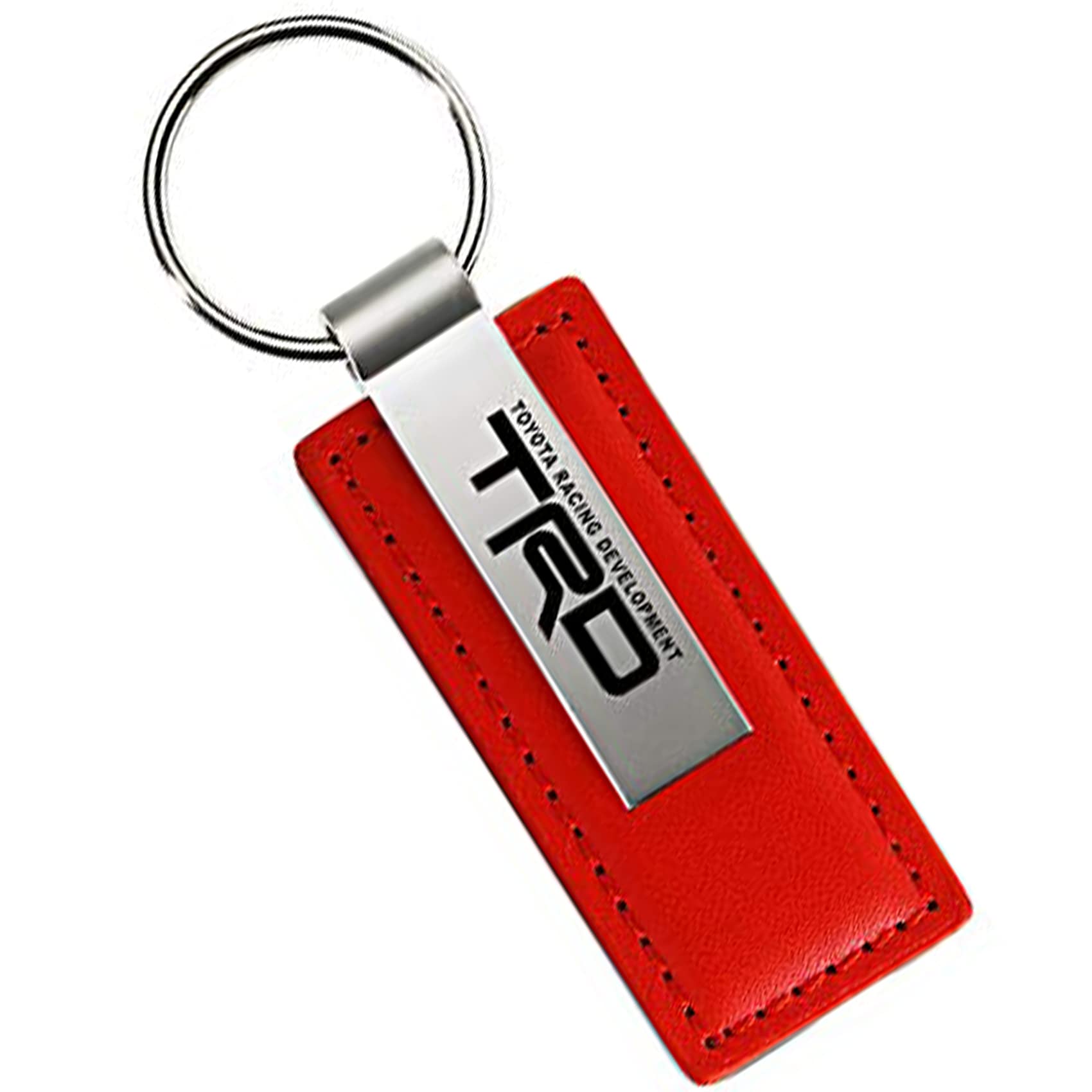 AuTOMOTIVE GOLD Rectangular Leather Key Chain for Toyota TRD (Red)