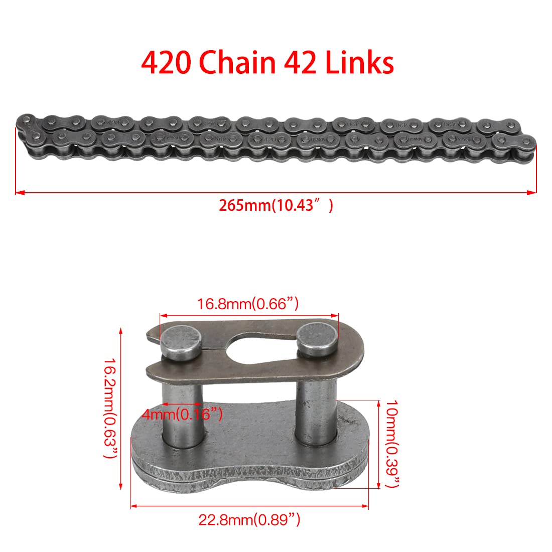 Yoxufa 420 Chain Replacement For Coleman Mini Bike Ct200U Bt200X Ct200U-Ex Baja Warrior Mb165 Mb200 Predator 212Cc 196Cc 200Cc 6