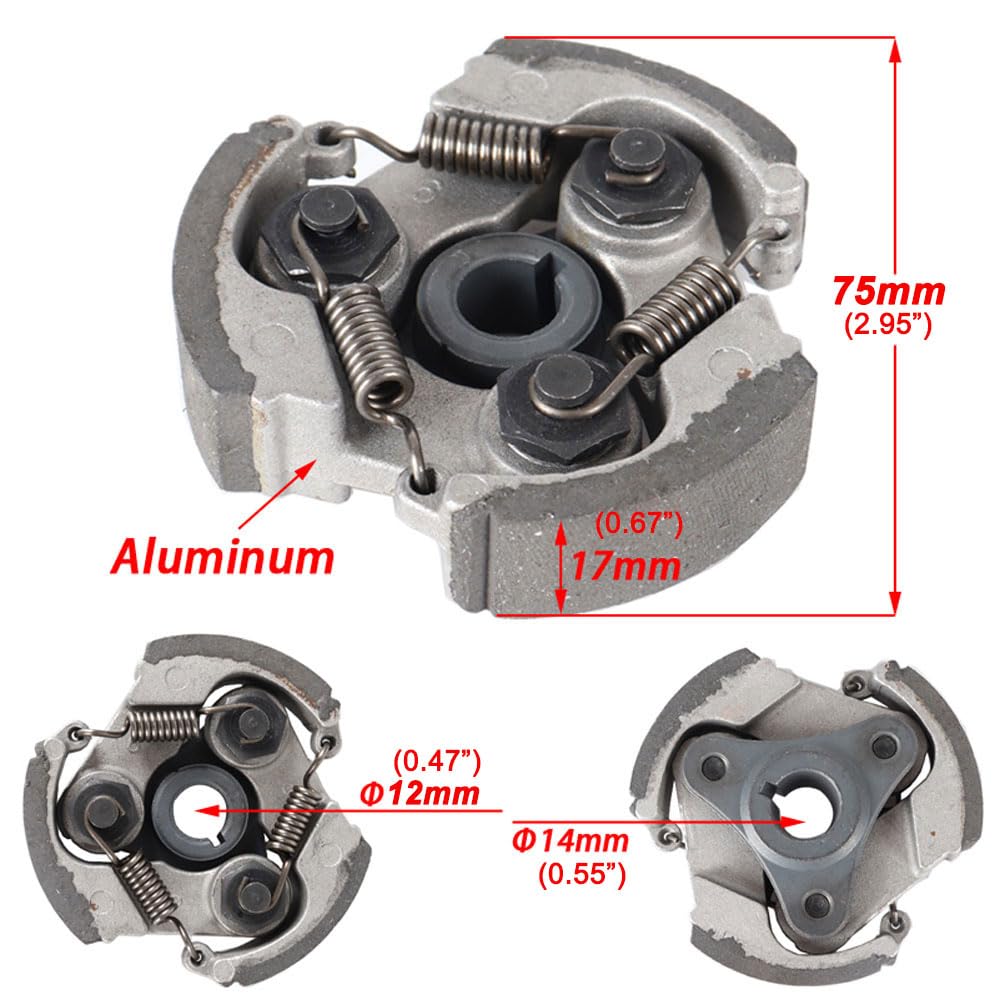 Clutch Pad With 3 Springs Replace For 2 Stroke 47Cc 49Cc 50Cc 53Cc Mini Pocket Bike Pit Bike Dirt Bike Crosser Atv Coolster Taotao Orion 49Cc Pocket Bike 50Cc Coolster Pit Bike