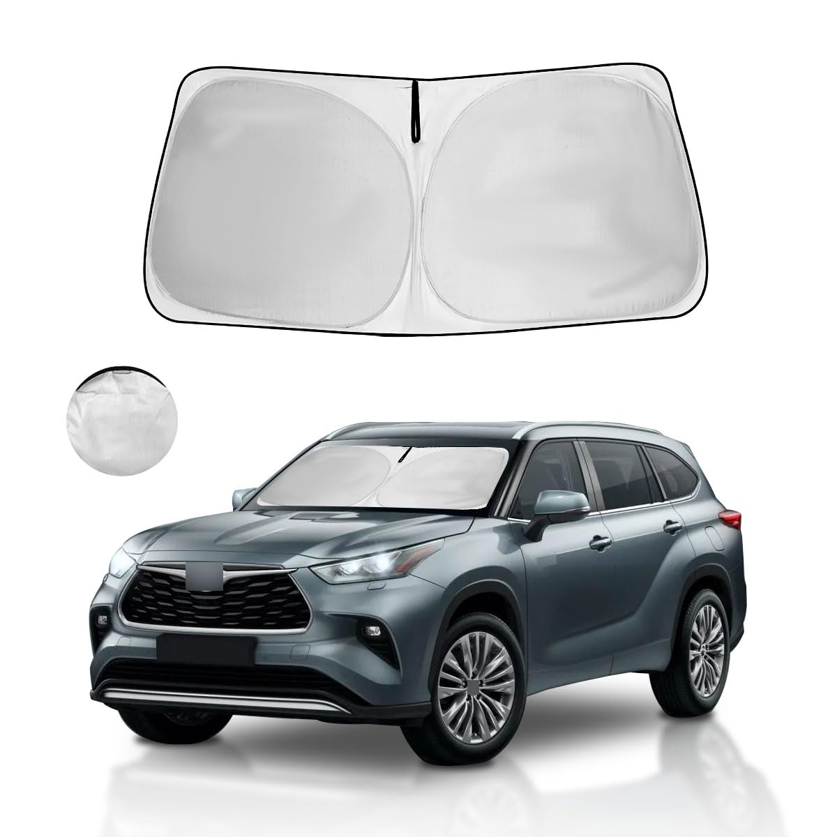 Hohuigo Windshield Sun Shade For 2020-2025 Toyota Highlander Custom Fit Window Sunshade For L Le Xle Limited Platinum Accessorie