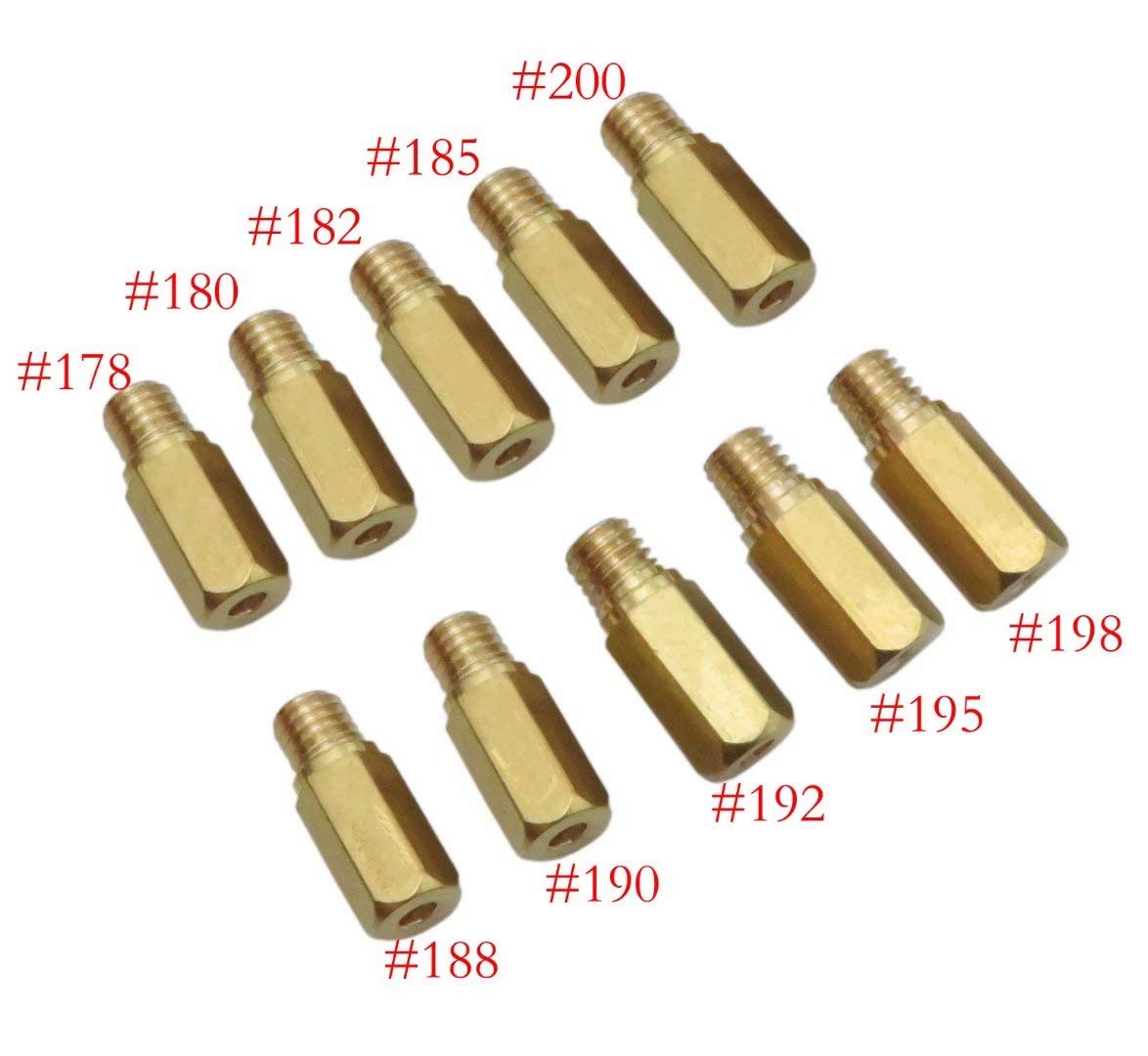 Main Jet 178/180/182/185/188/190/192/195/198/200 Fit for Keihin PWK PE OKO KOSO 10pcs
