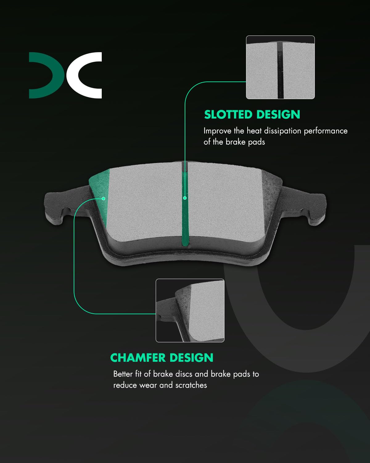 Scitoo D795 Rear Semi-Metal Brake Pads Sets Fit For Volvo S60 | For S70 | For S80 | For V70 | For Xc70