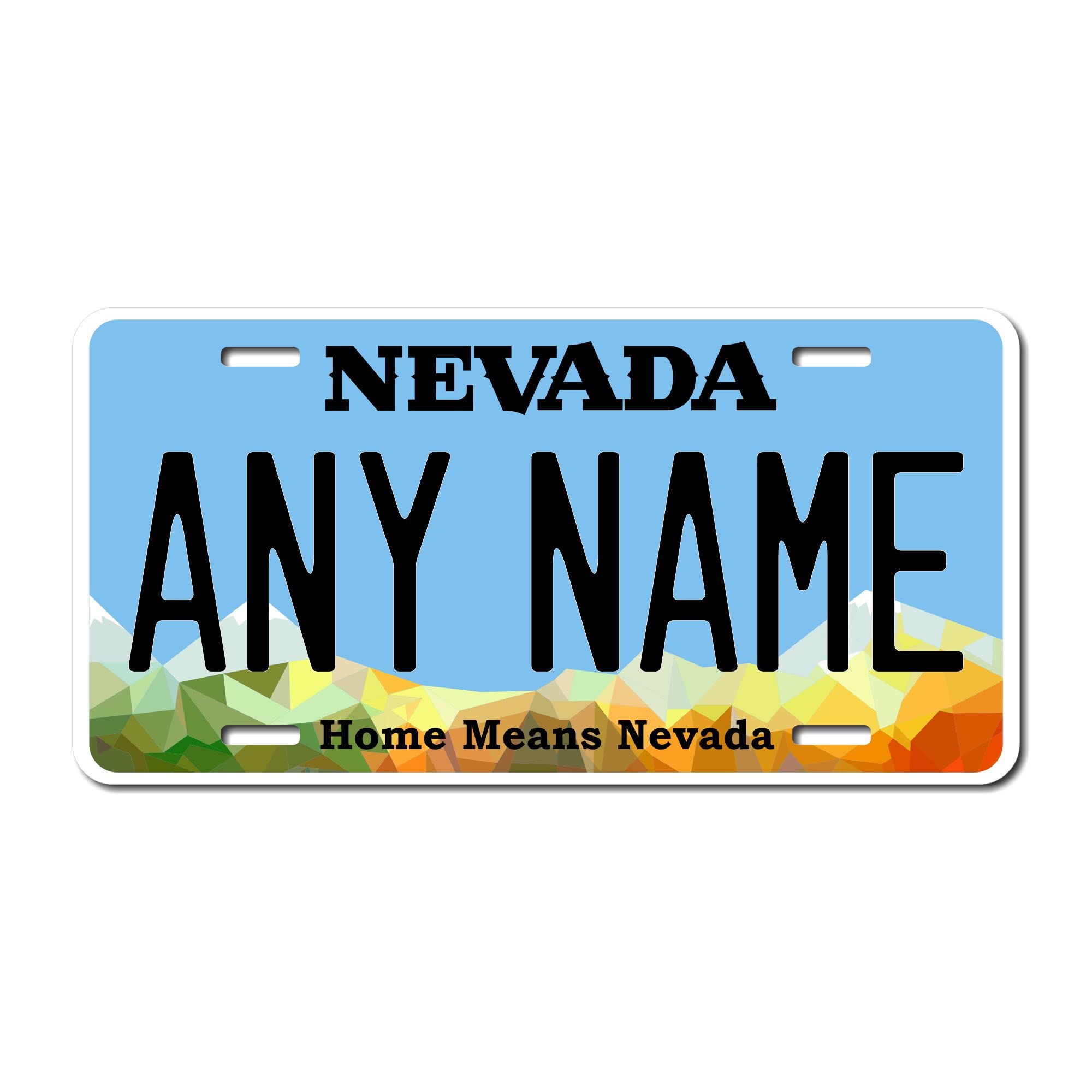 Personalized Nevada License Plate 6 '' X 12 '' (Inches) Aluminum. Add Your Name, Text Or Numbers.Full Size Novelty Plate - Fits