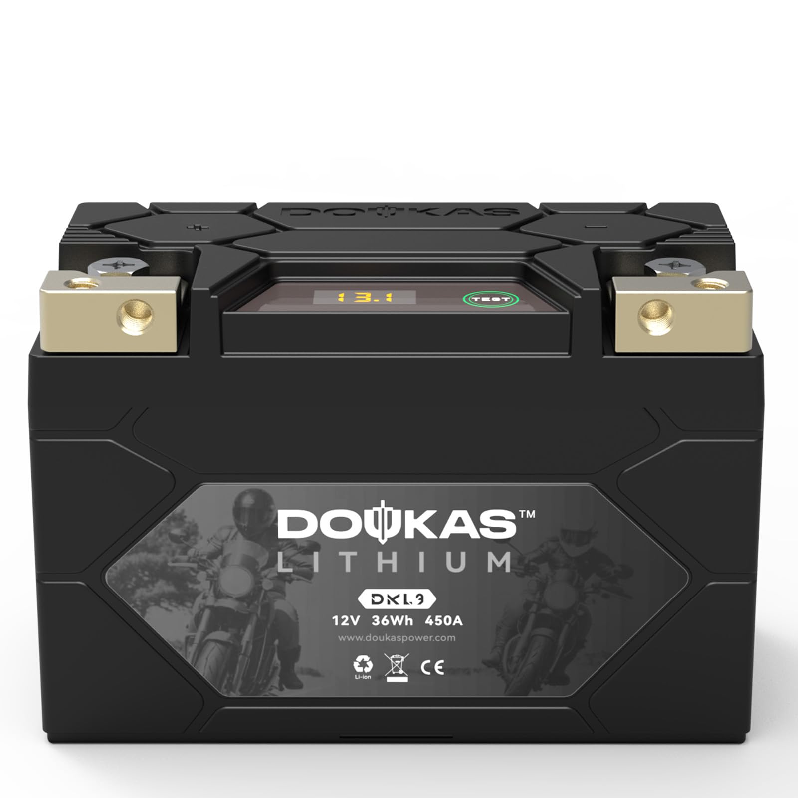 DOUKAS DKL9 450A LiFePO4 Motorcycle Lithium Battery, 12V 3Ah Powersports Battery, Compatible Jet Ski, Quad, Lawn Mower, ATV, UTV