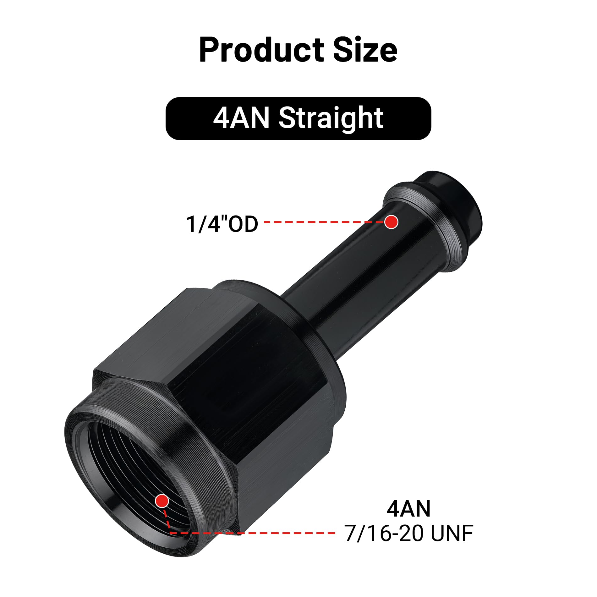 EVIL ENERGY 4AN Female to 1/4'' Barb Hose Fitting Straight Swivel 2PCS