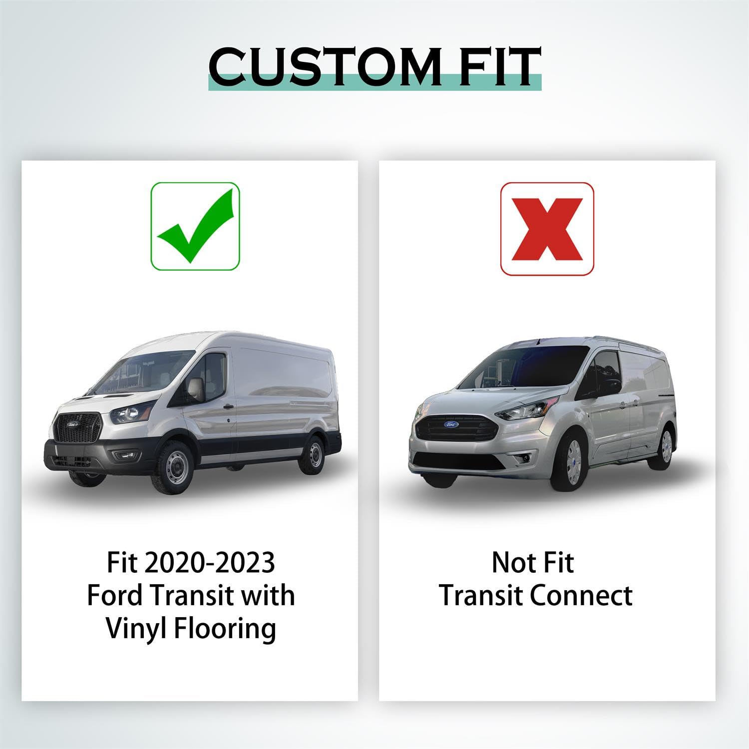 Karpal Floor Mats Front Liner Fit For 2020-2024 Ford Transit With Vinyl Flooring (No Transit Connect) All Weather Custom Fit Tpe