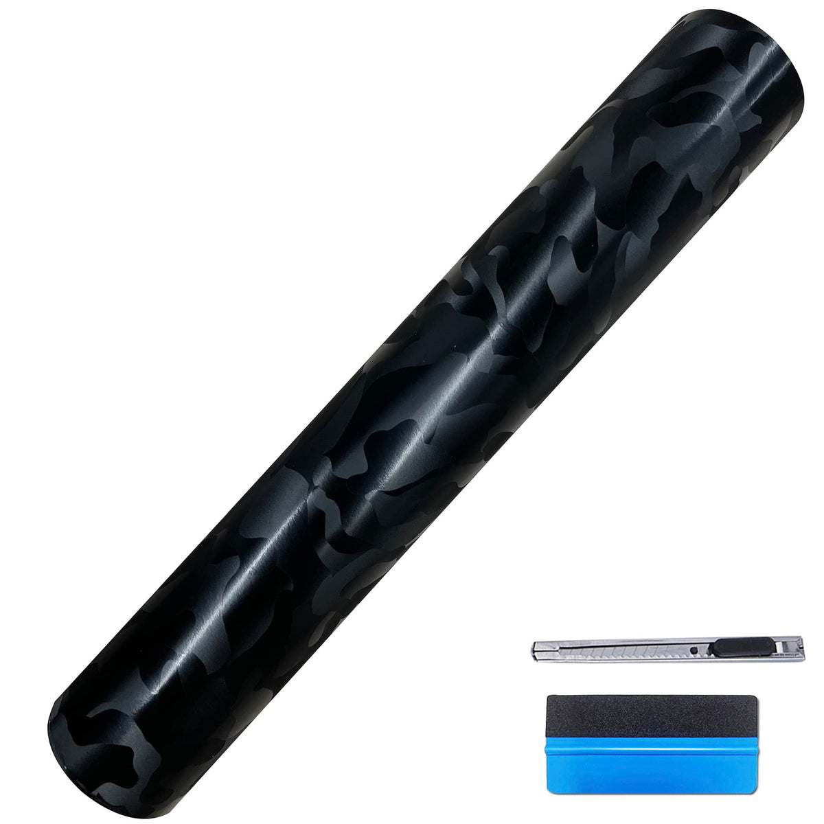 Lzlrun Forged Matte Carbon Fiber Black Vinyl Wrap Roll Air Release Sticker Sheet Film Diy Decal Car Auto Vehicle Morotcycle Self Adhesive (Ghost Black, 1.65Ft X 3.5Ft)