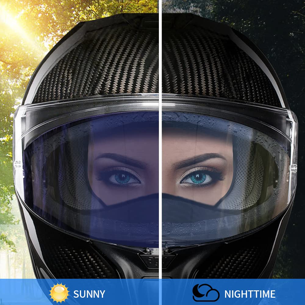 Photochromic Anti-Fog Helmet Visor Film,Auto Tint Transition Film For Motorcycle Helmet Visor From Clear To Tinted For Riding Al