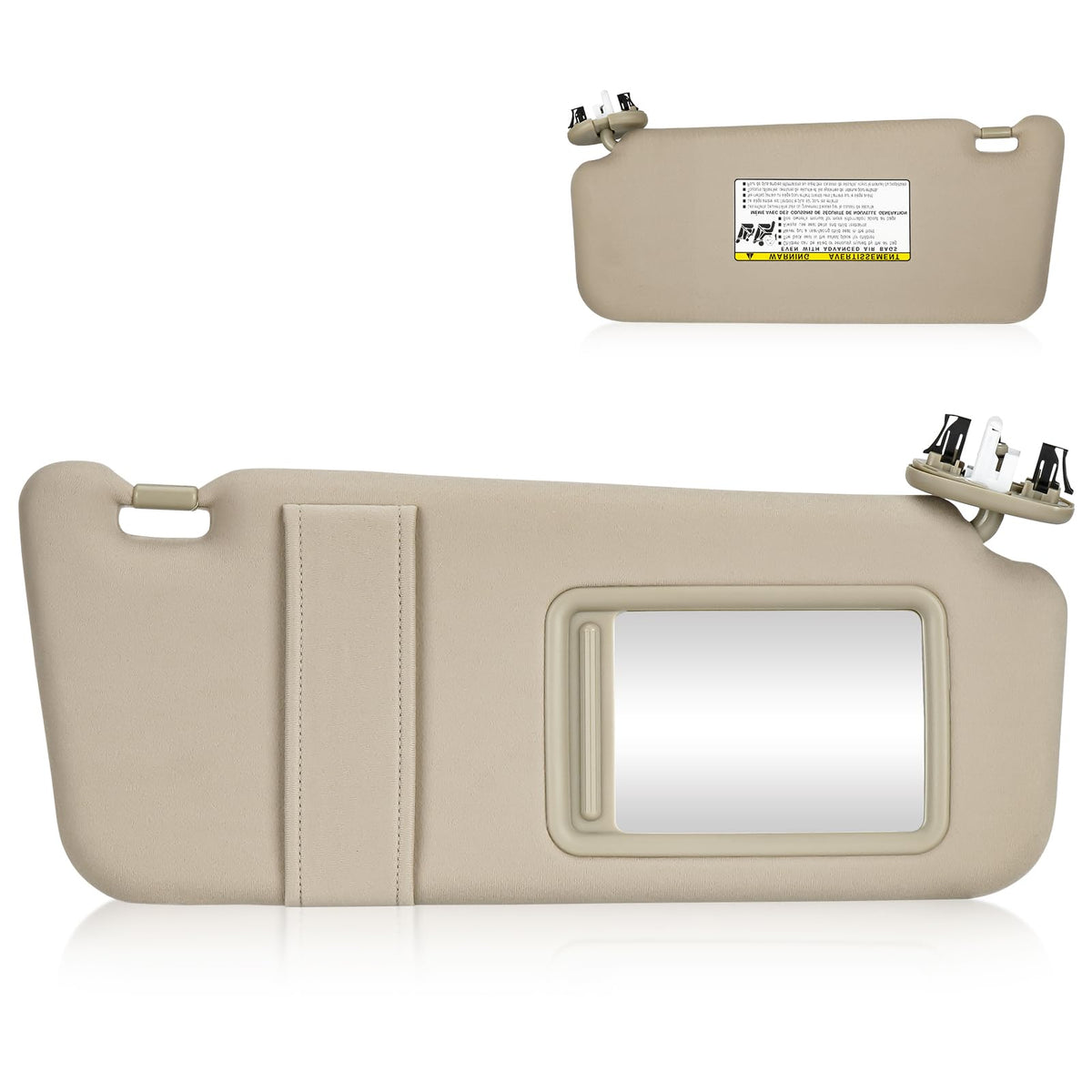 Sun Visor With Light For Toyota Camry 2007-2011 With Sunroof, Right Passenger Side Beige Sunvisor Replace 74320-06800-B0