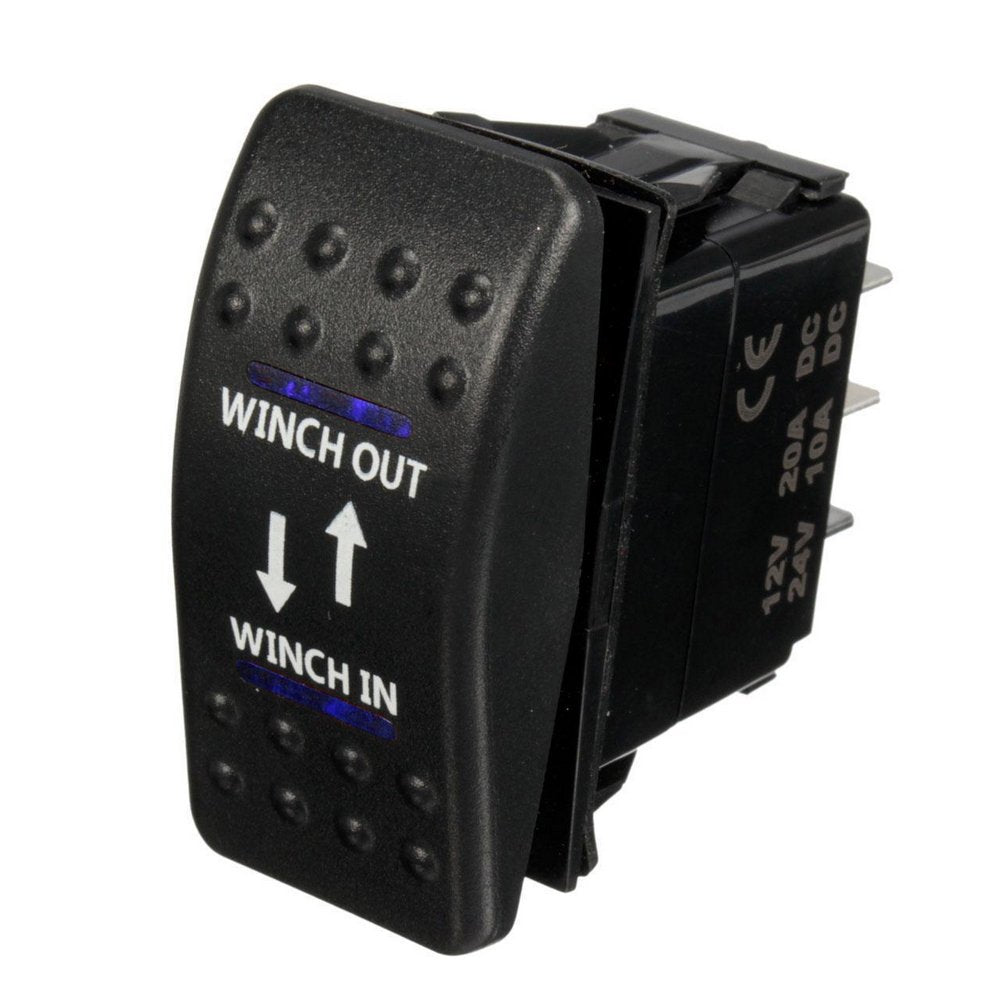 Esupport Car Auto 12V Momentary Light Button Rocker Toggle Switch Blue Led Winch In Out On-Off-On 7Pin Spdt