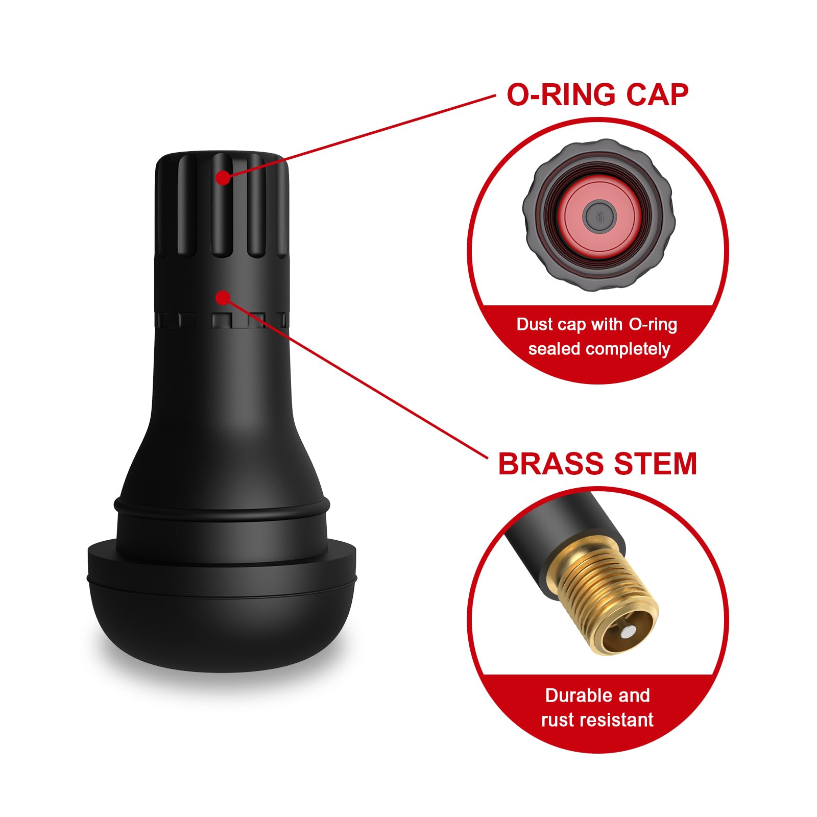 Sunsoul Tr412 Brass Stem Epdm Rubber Snap-In Short Tire Valve Stem For 0.453 Inch 11.5Mm Rim Holes, Pack Of 5Pcs Valves