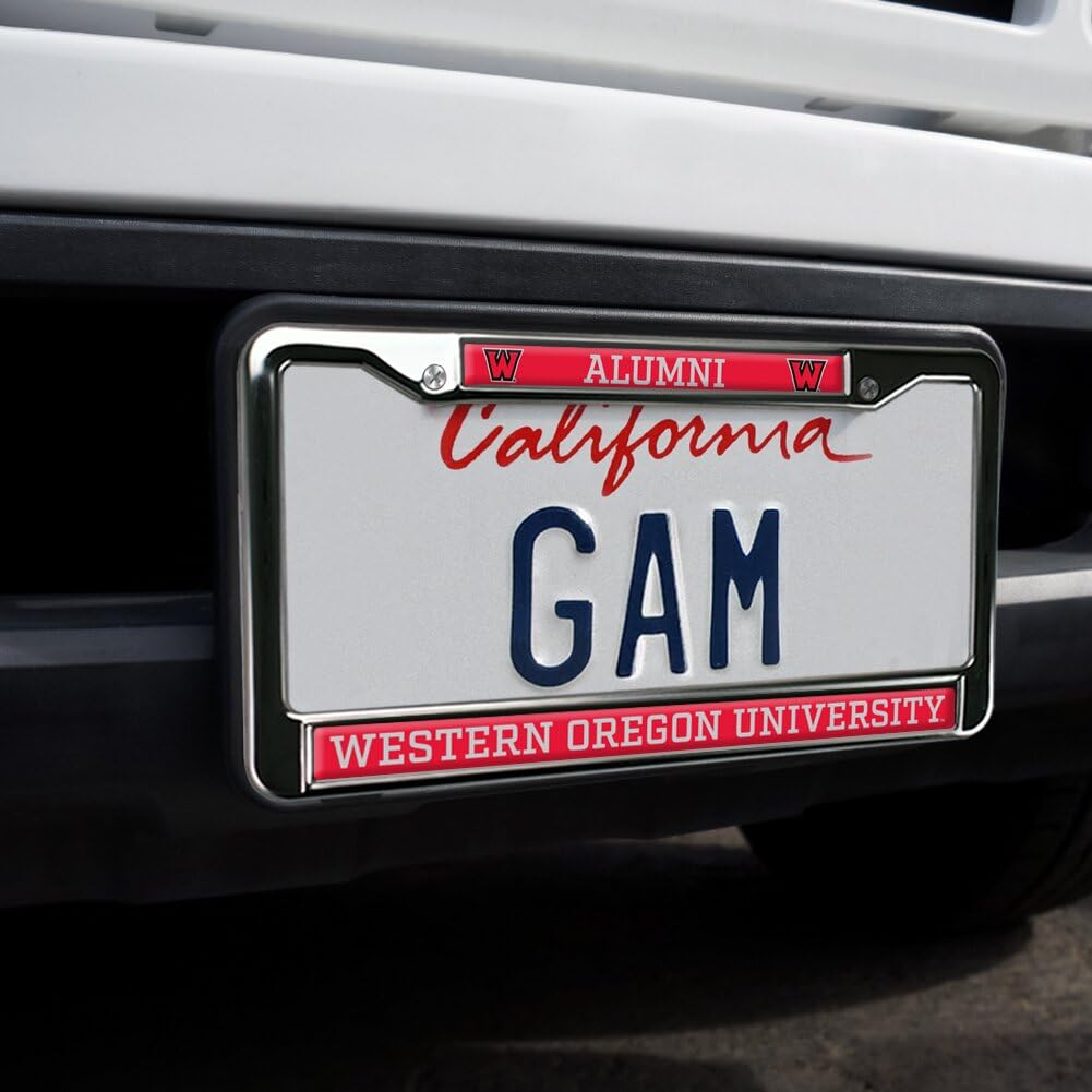 Western Oregon University Alumni Full Size Standard License Plate Metal Frame