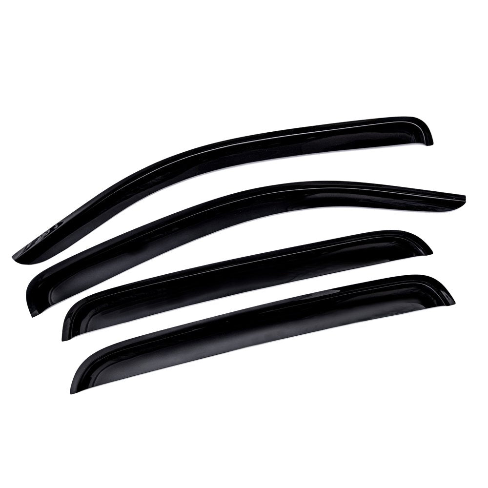 Sizver Smoked Window Visors/Wind Rain Deflector Rain Guard For 2005-2015 Toyota Tacoma Double Cab Only