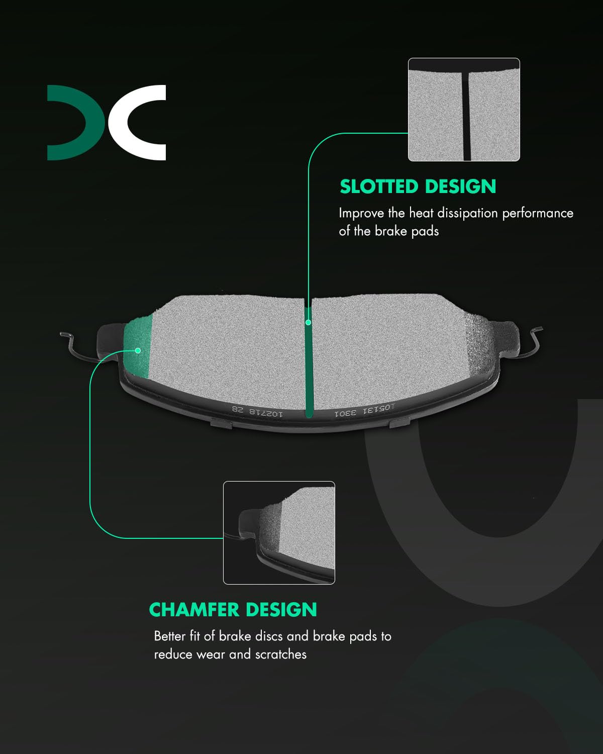 Scitoo D1081 Semi-Metal Brake Pads Kits Front Replacement For Ford For Mustang 2005-2013