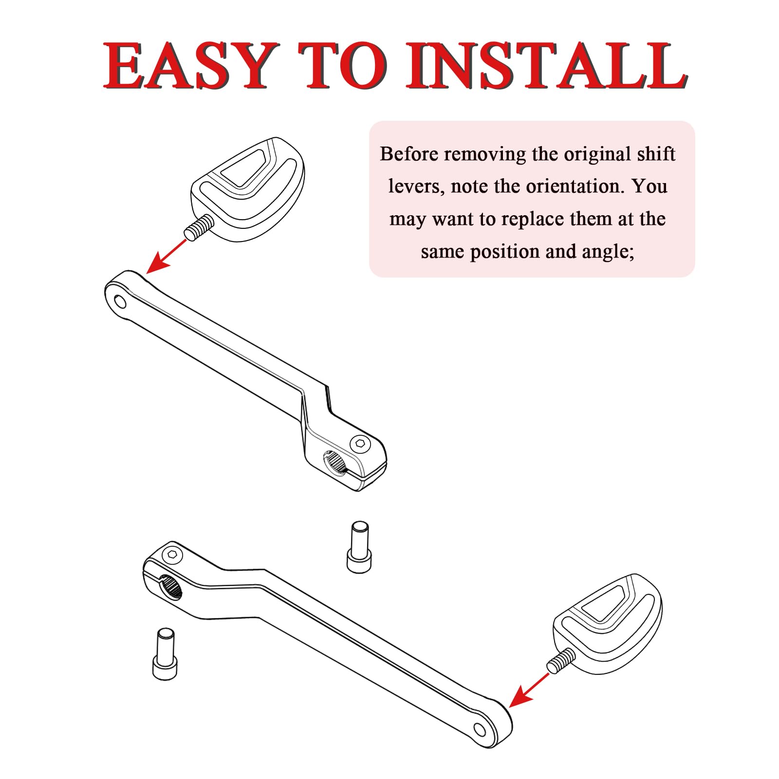Wowtk Heel/Toe Shifter Levers W/Shift Pegs, Front And Rear Shifter Pegs For Harley '86-'17 Fl Softail, '88-Later Touring Cvo Roa