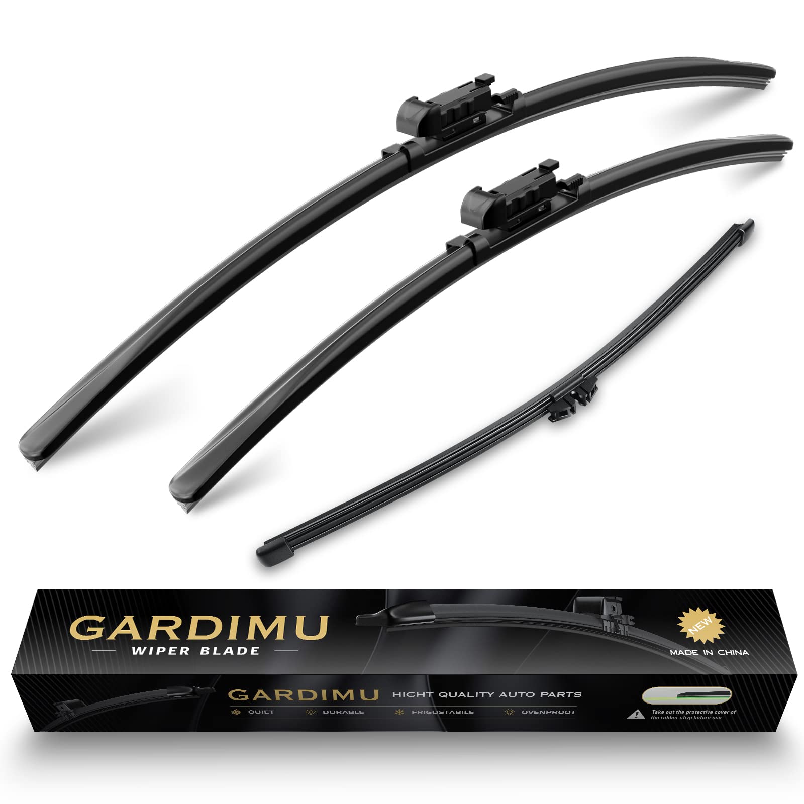 Gardimu Front And Rear Windshield Wiper Blades, 3 Pcs Front And Back Windshield Wipers Blades Replacement For Ford Explorer 2011