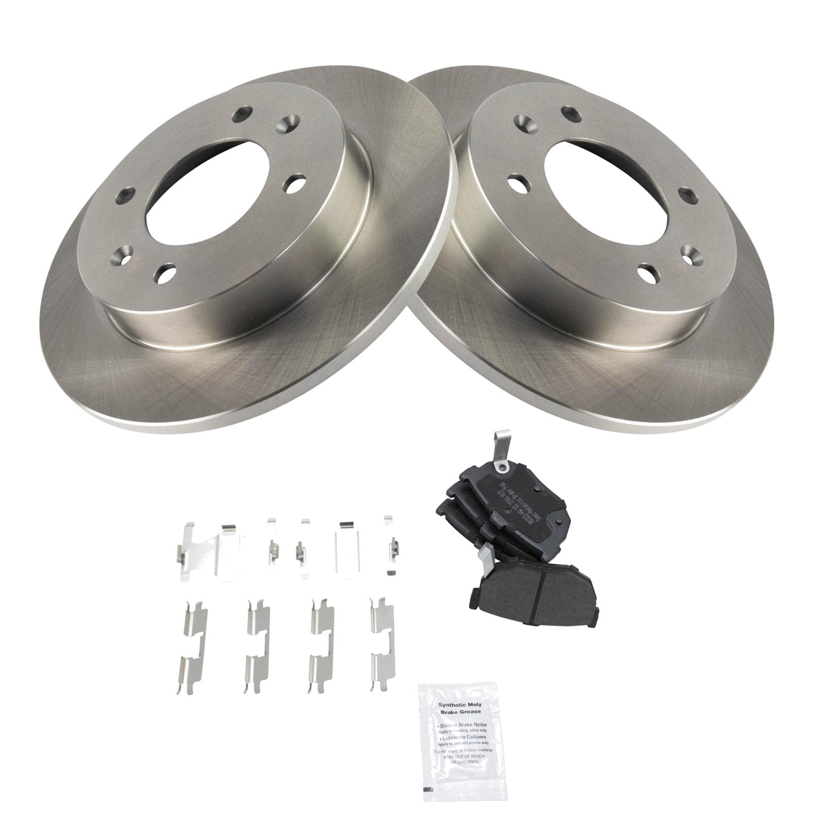 Trq Rear Brake Pad & Rotor Kit Brake Pads Brake Rotor Semi-Metallic Compatible With 1997-2006 Hyundai Elantra 1997-2001 Tiburon