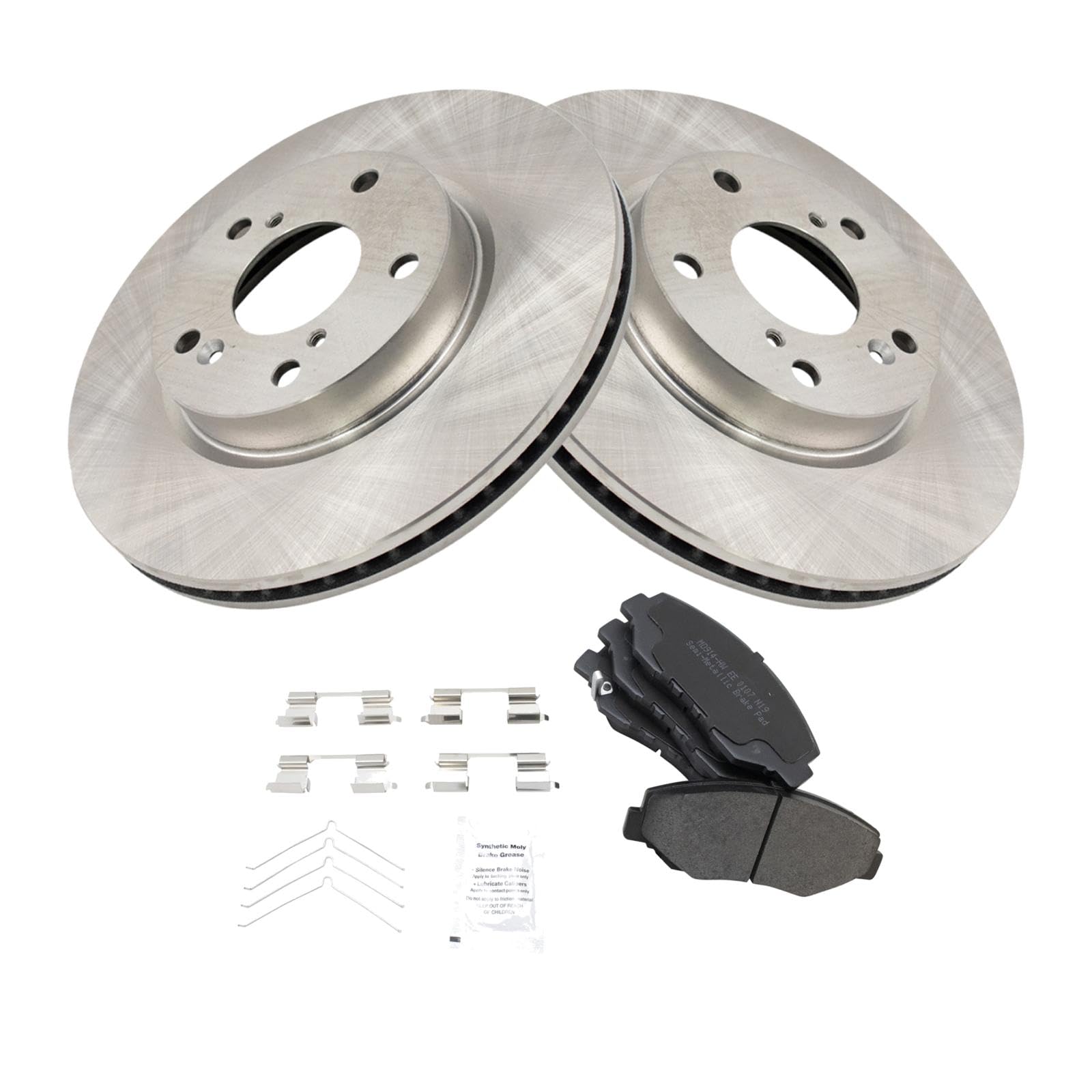 Trq Front Brake Pad & Rotor Kit Brake Pads Brake Rotor Semi-Metallic Compatible With 2016-2018 Honda Civic