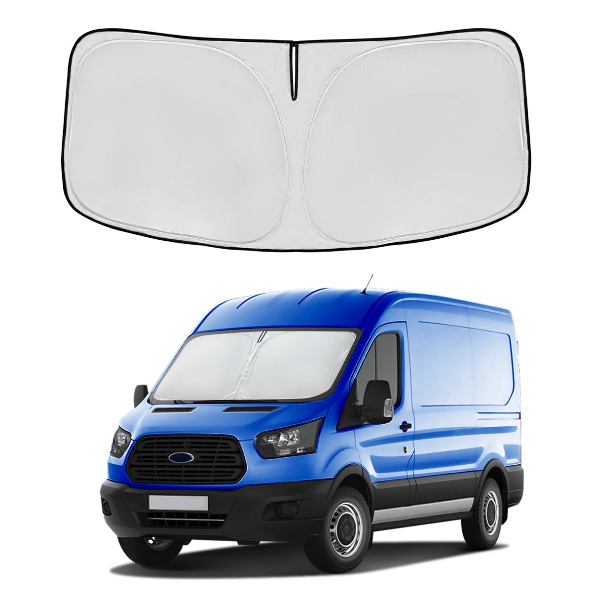 For Ford Transit 2015-2024 2025 Windshield Sun Shade - Custom Fit Front Window Shade Transit Accessories Wagon Xl,Wagon Xlt Carg