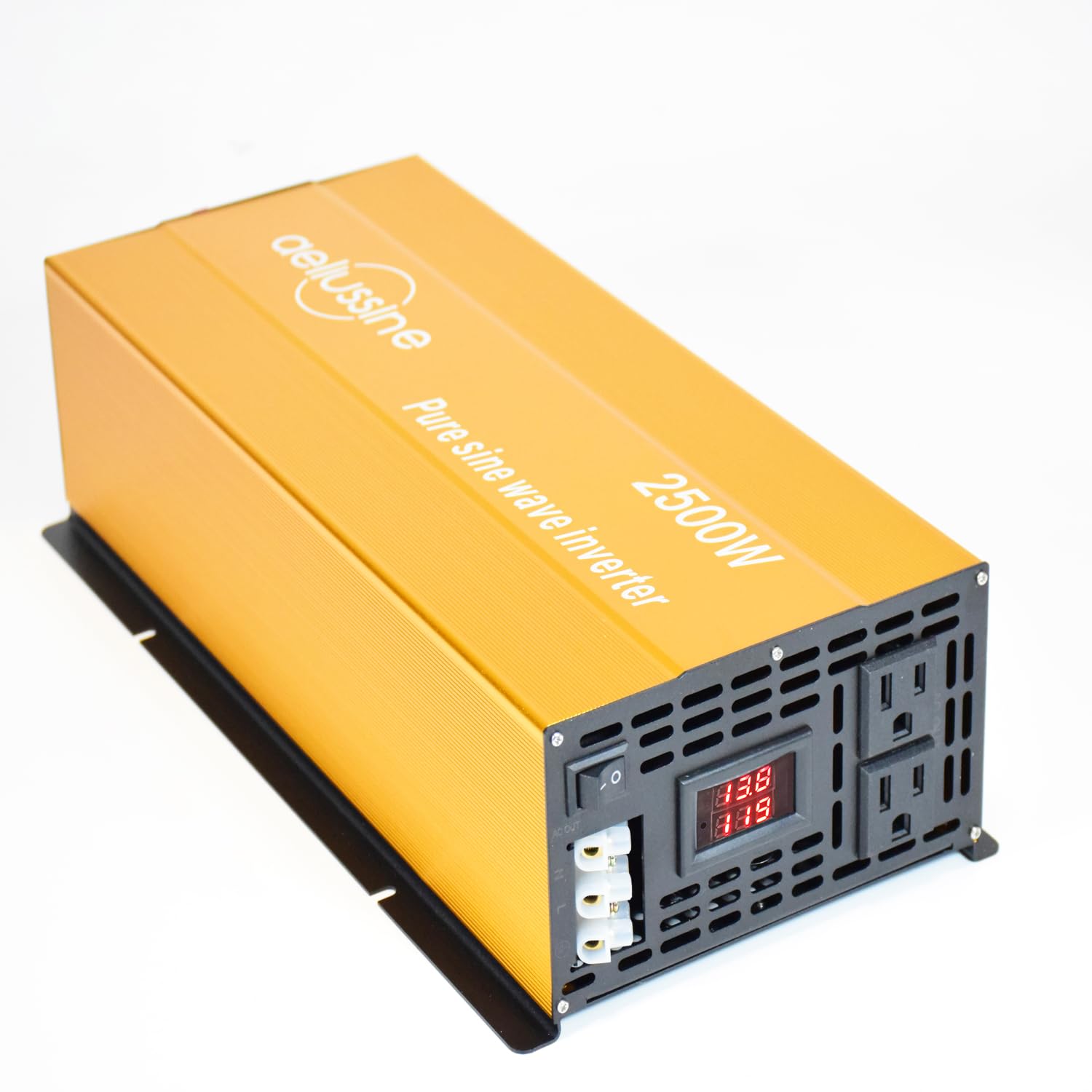 aeliussine 2500W Pure Sine Wave Inverter-36V DC to 110V 120V AC Power Converter with 2 AC Outlets, 36 Volt Power Inverter for Tr