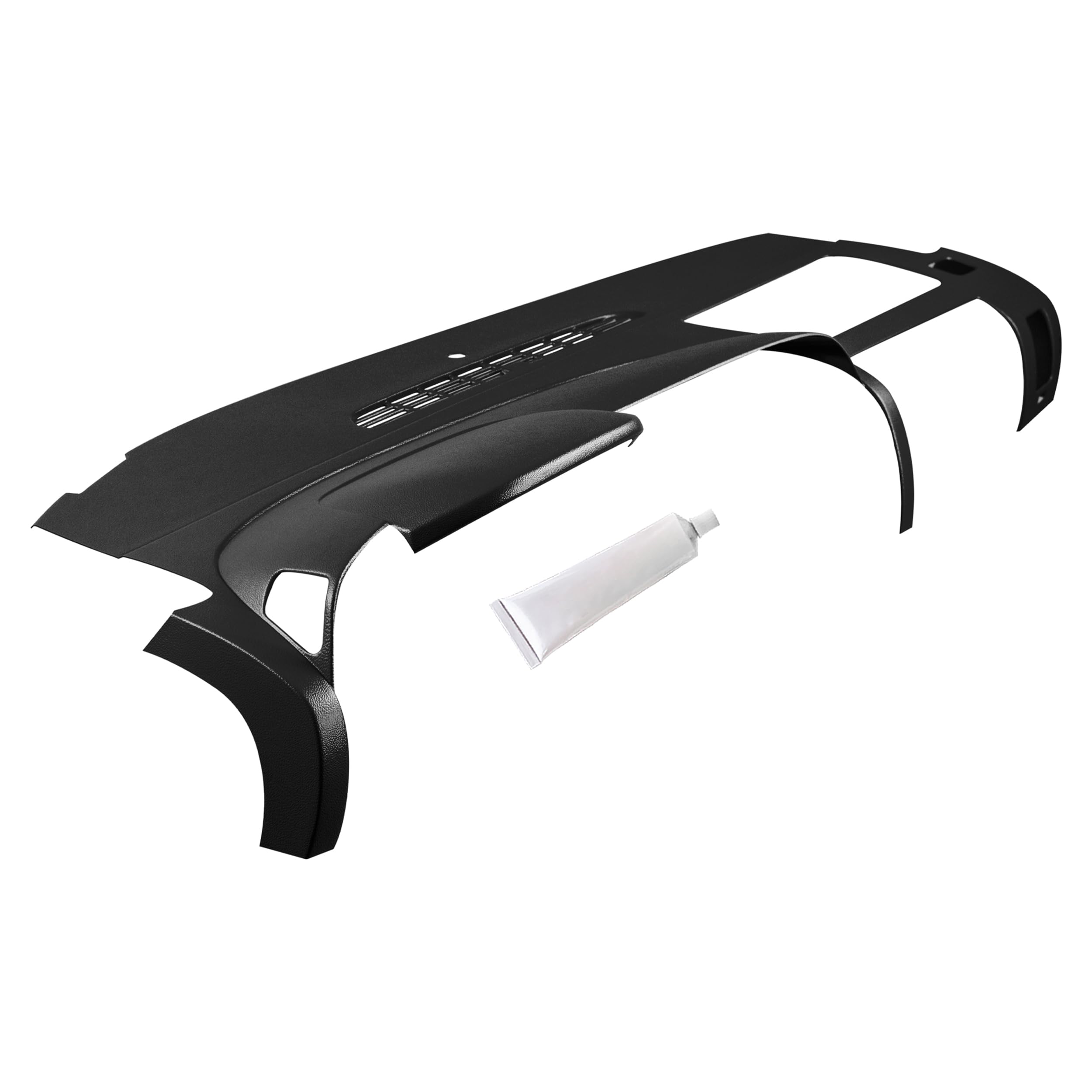 Dashskin One Piece Molded Dash Cover Cap Compatible With 2007-2013 Silverado Sierra W Dual Glovebox Dashboards In Ebony Black -