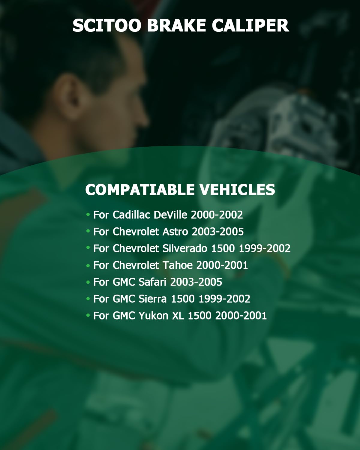 Scitoo Rear Right Brake Caliper With Bracket 18-B4727 Compatible For Cadillac 2000-2002 For Chevrolet 1999-2005 For Gmc 1999-200