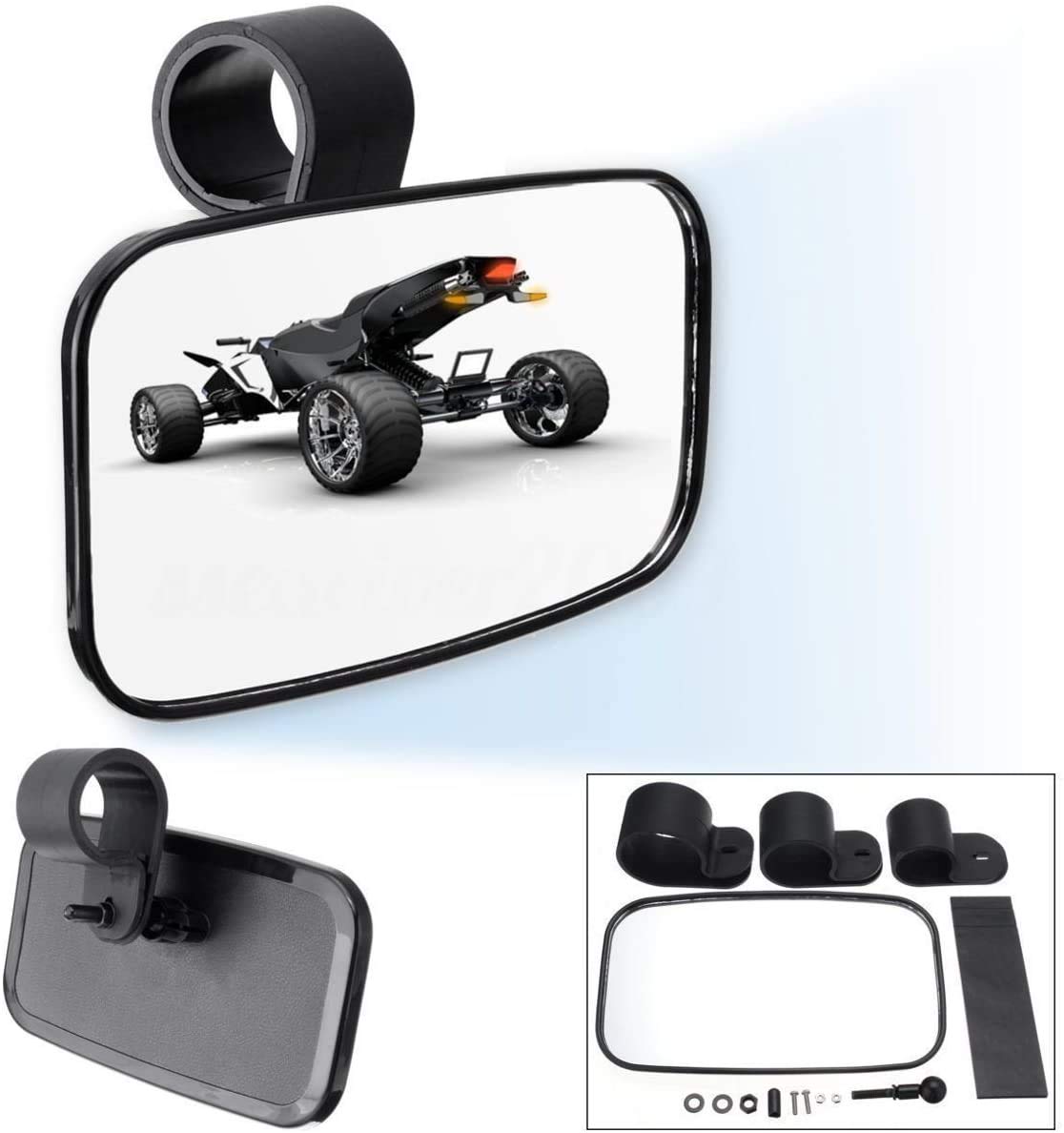 Coolboyer 1PCS UTV 1.5 1.75 2 Clamp Side Center Wide RearView Mirror Road Large Adjustable for Can-Am Commander 1000 For Polaris