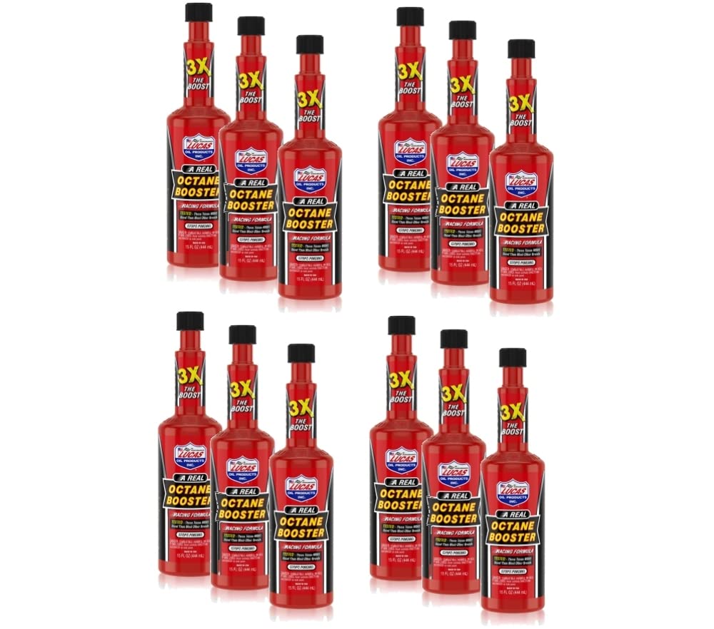 Lucas Oil 10026 12-Piece/Case 15 Oz. Bottle Octane Booster Fuel Treatment Fluid