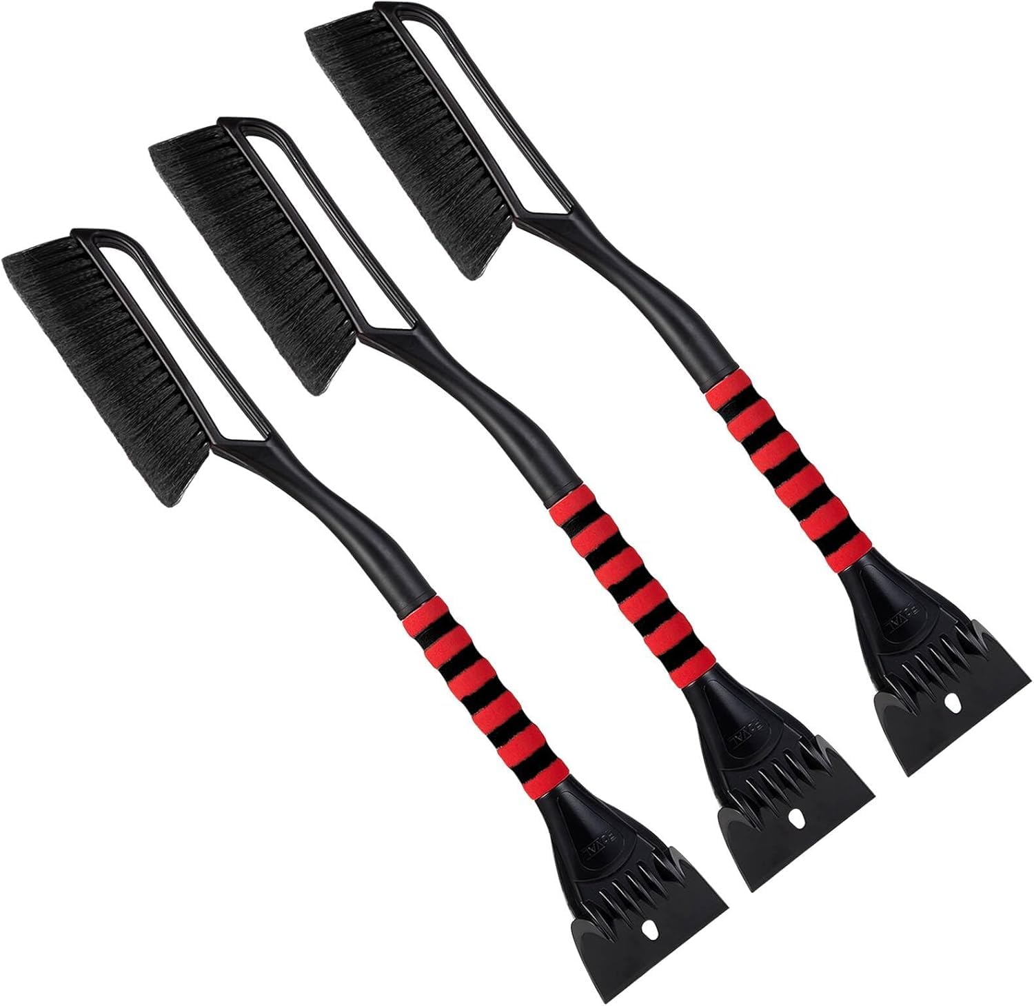 Foval 27 '' Ice Scraper Snow Brush (3 Pack), Wider Snow Scraper(4.73 '' Width) Snow Removal Car Brush With Comfortable Foam Grip
