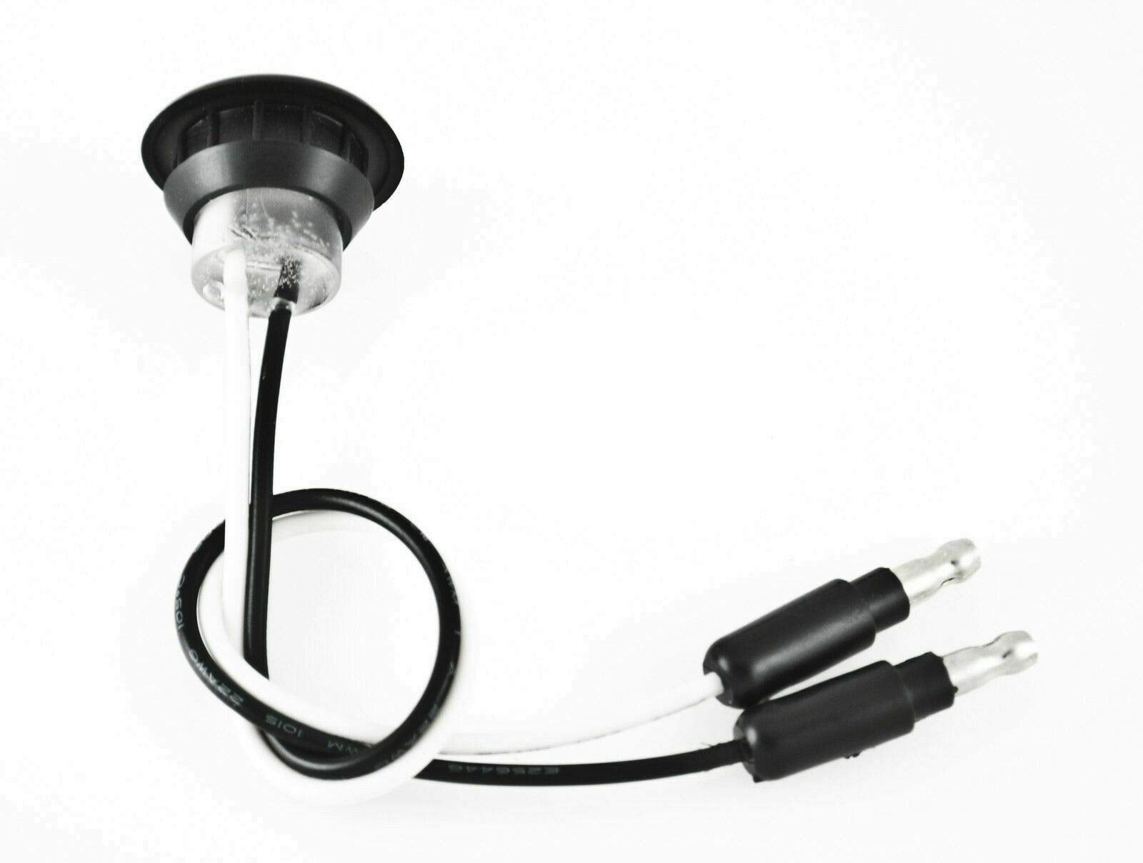 3/4 (.75 Inch) Mini Clear Lens Amber 3 Led Clearance Lamp Round Indicator Fender Side Marker Lights Waterproof With Black Ring C