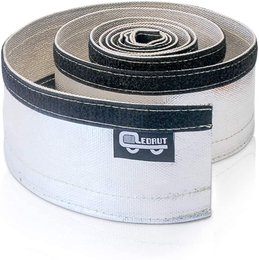 2 Pcs Heat Shroud Sleeve Aluminized Sleeving With Hook&Loop Closure 3/4'' I.D.X 10Ft With 20Pcs Stainless Steel Cable Metal Ties