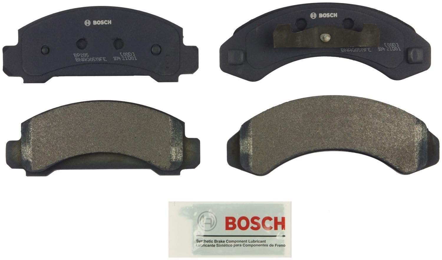 Bosch Bp205 Quietcast Premium Semi-Metallic Disc Brake Pad Set - Compatible With Select Ford Aerostar, Bronco Ii, Explorer, Rang