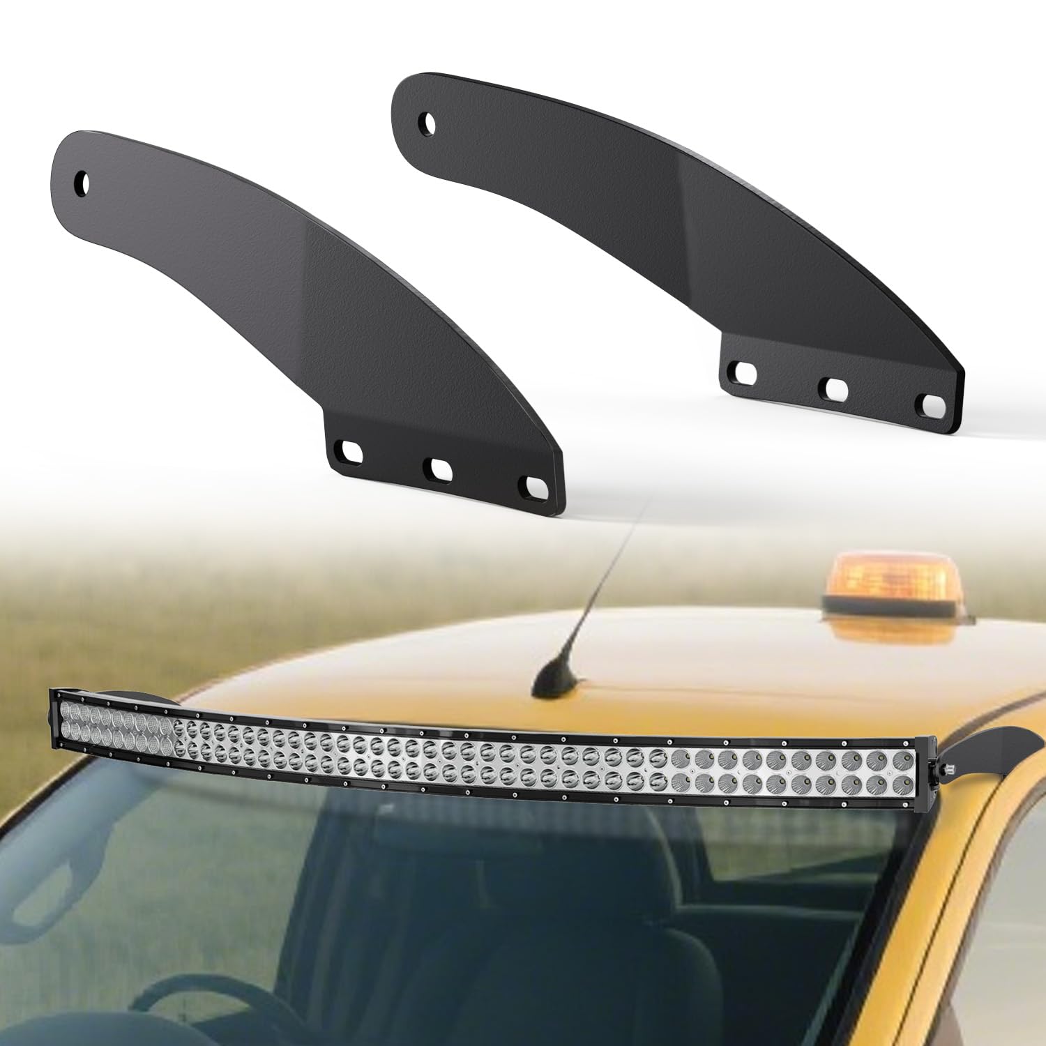 Nilight 50 inch Curved LED Light Bar Bracket Mounting Upper Windshield Roof Cab Brackets Compatible with Ford Ranger 1993-2011 P