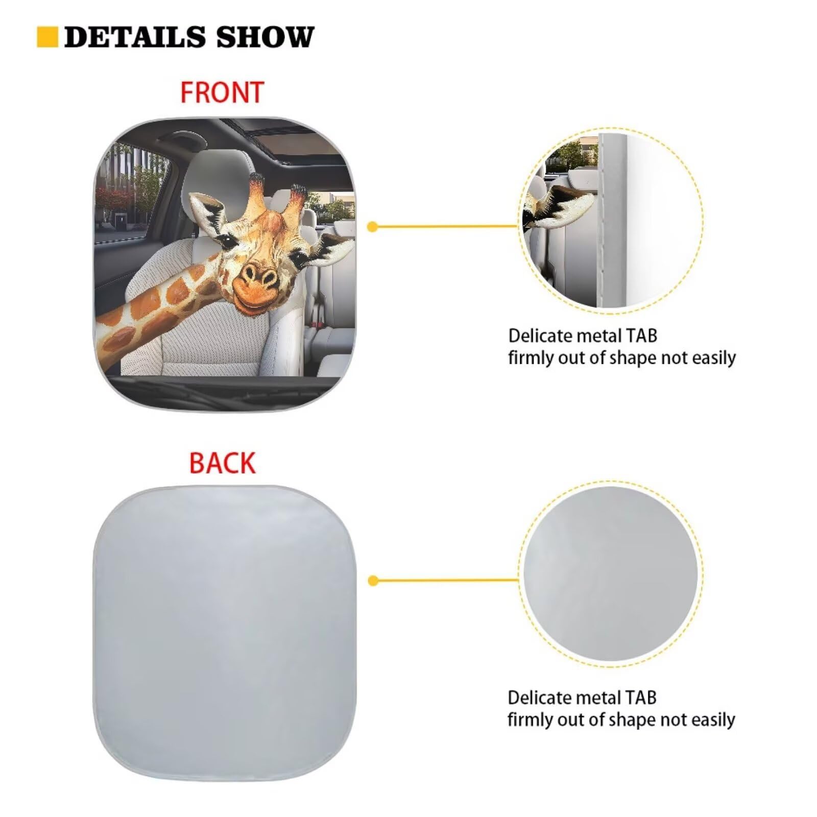 Renewold Funny Giraffe Animal Driving, Auto Front Windshield Sun Shade, Car Window Foldable Sunshade Cover, Sun Visor Protector