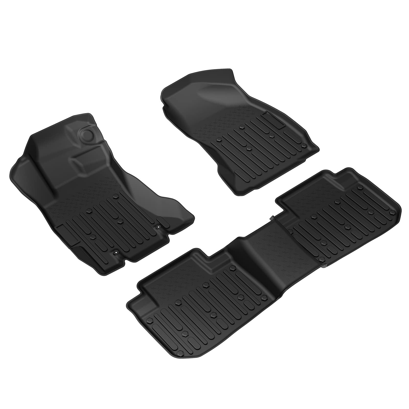 Kiwi Master Floor Mats For 2014-2018 Subaru Forester All Weather Protector Mat Liners Front Rear 2 Row Seat Tpe Slush Liner Blac