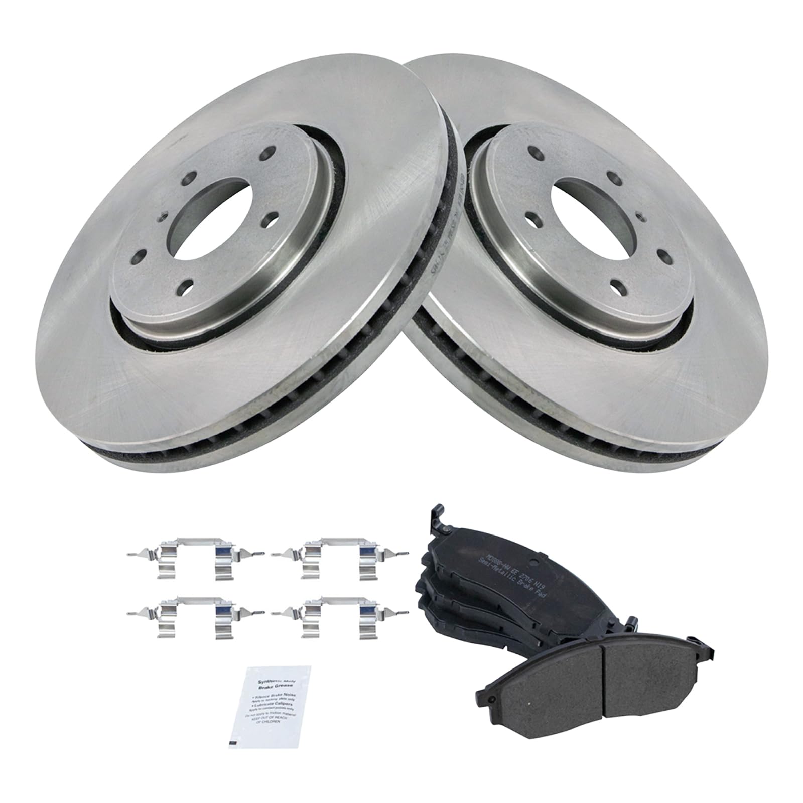 Trq Front Brake Pad & Rotor Kit Semi-Metallic Compatible With 2005-2012 Infiniti Fx35 2013 Fx37 2005-2008 Fx45 2014 Qx70