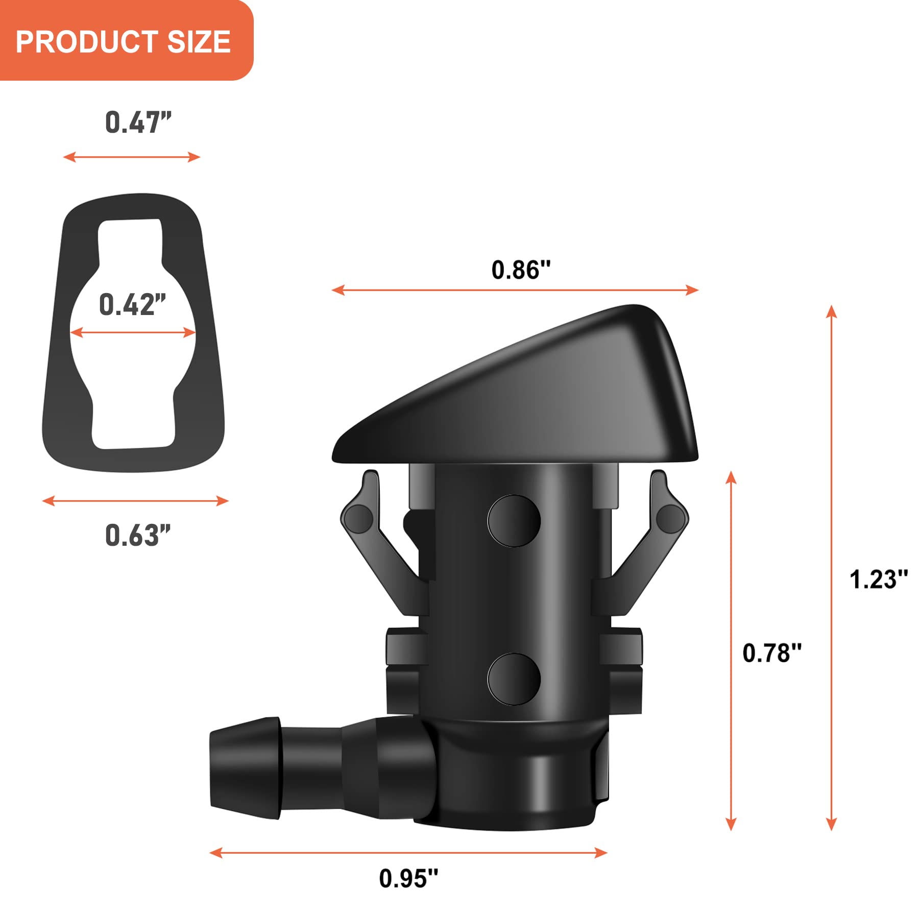 Windshield Washer Nozzle Kit Fit For 2005-2016 Jeep Grand Cherokee, 2005-2013 Chevy Malibu, 2005-2010 Pontiac G6, 2007-2010 Satu