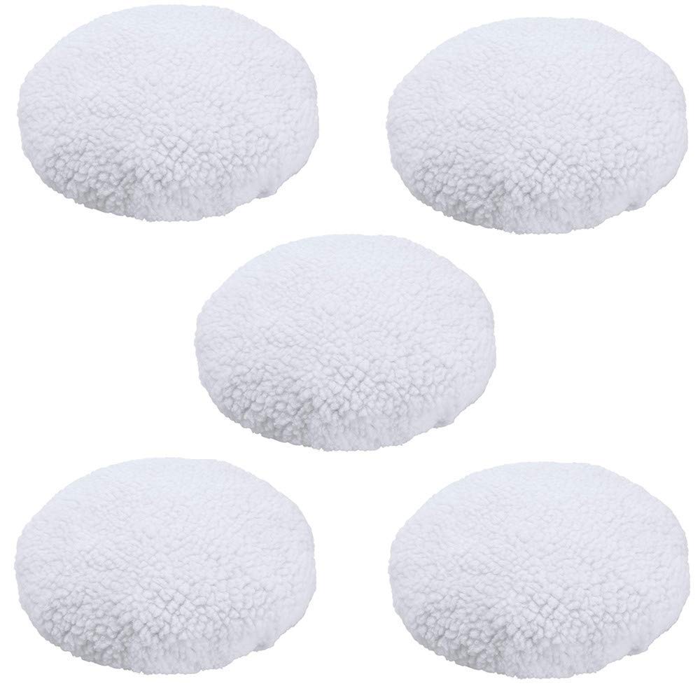 Kingbra Car Polisher Pad Bonnet (7 To 8 Inch), 5Pcs Wool Polishing Bonnet Orbital Buffing Pad Cover Waxer Bonnet For Car Polishe