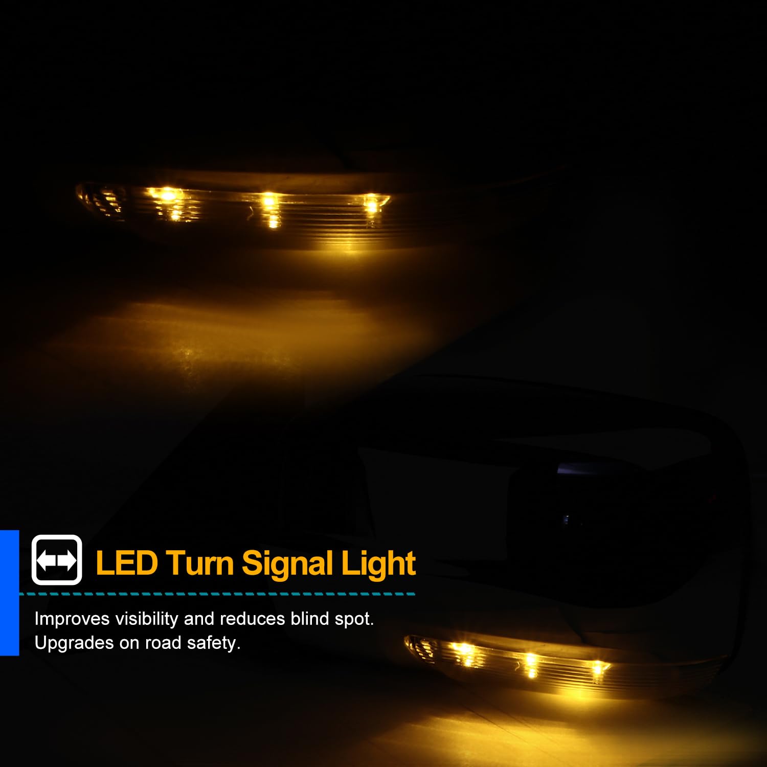 Spec-D Tuning Led Signal Power Heat Chrome Foldable Left Driver Side Mirror Compatible With 2009-2012 Dodge Ram 1500