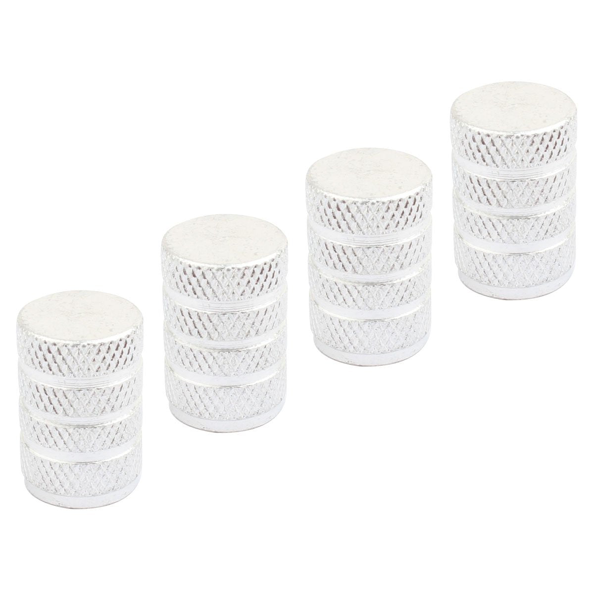 Tomall Round Style Tire Valve Stem Caps Aluminum Silver Compatible With Off-Road Truck
