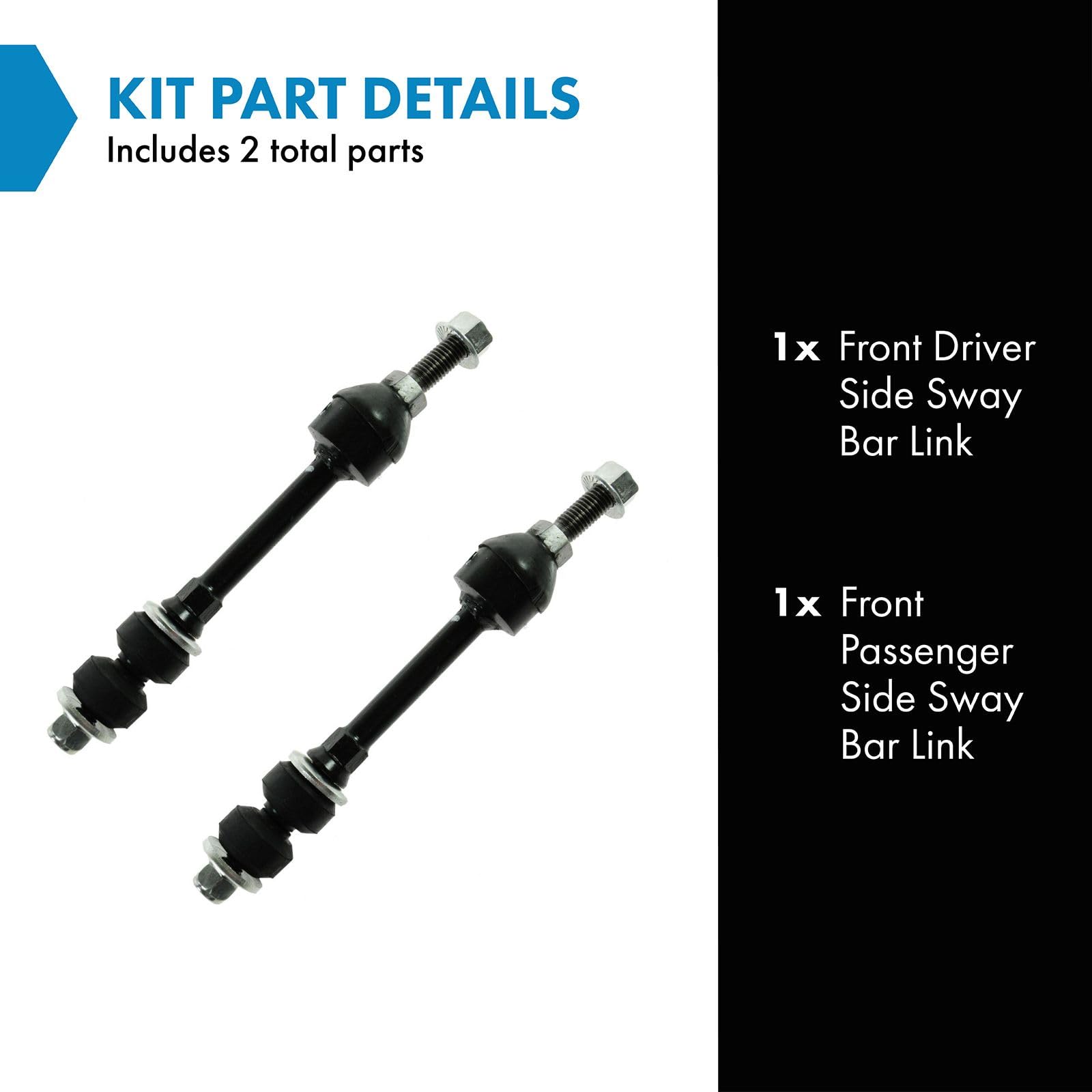 Trq Front Sway Bar Stabilizer Link Set Compatible With 2006-2008 Dodge Ram 1500 2003-2010 Ram 2500 Ram 3500 2011-2013 Ram 2500 3