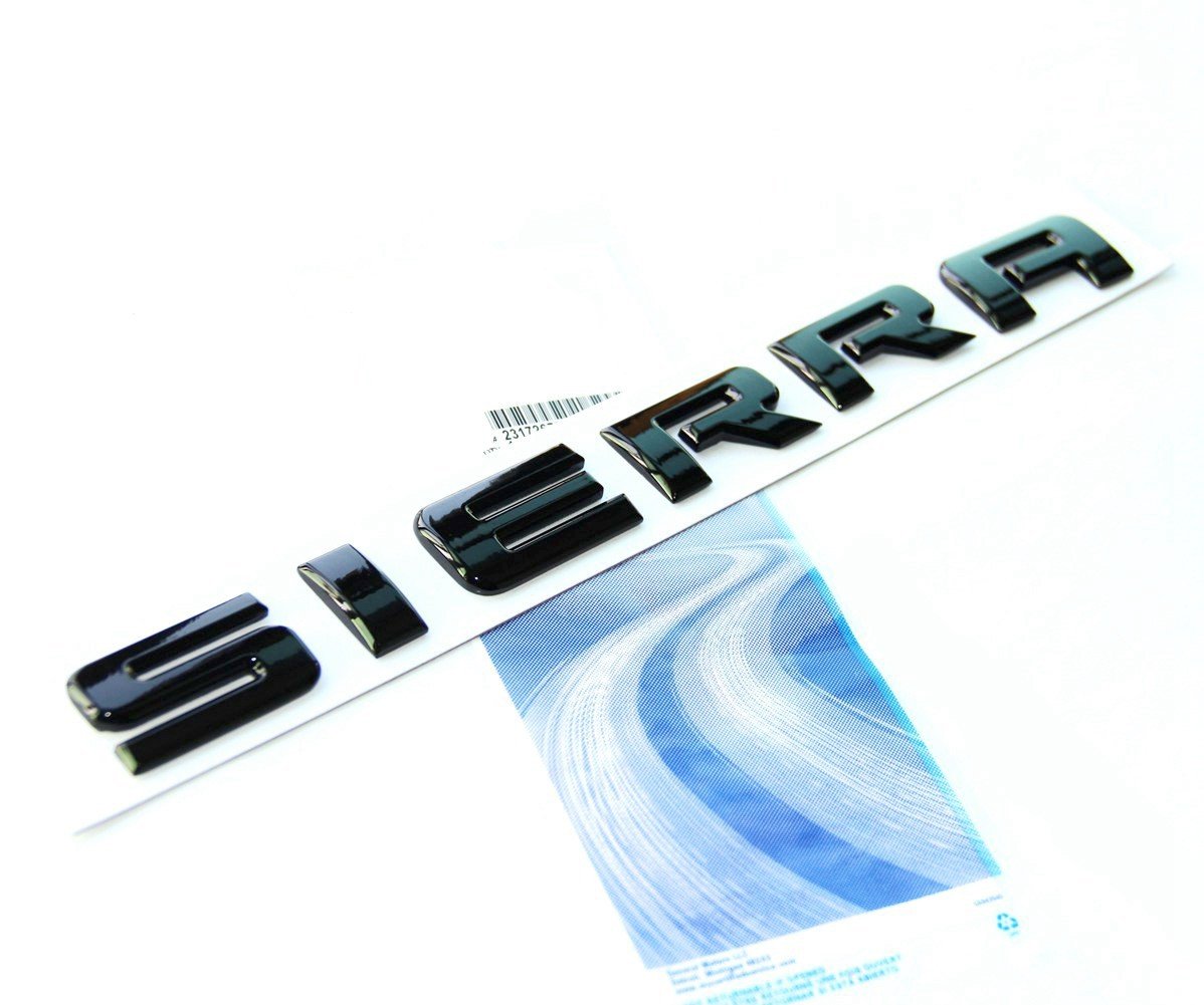 Yoaoo 1X Oem Black Sierra Nameplates Letter Emblem Badge Glossy Compatible With 2500Hd 3500Hd Sierra