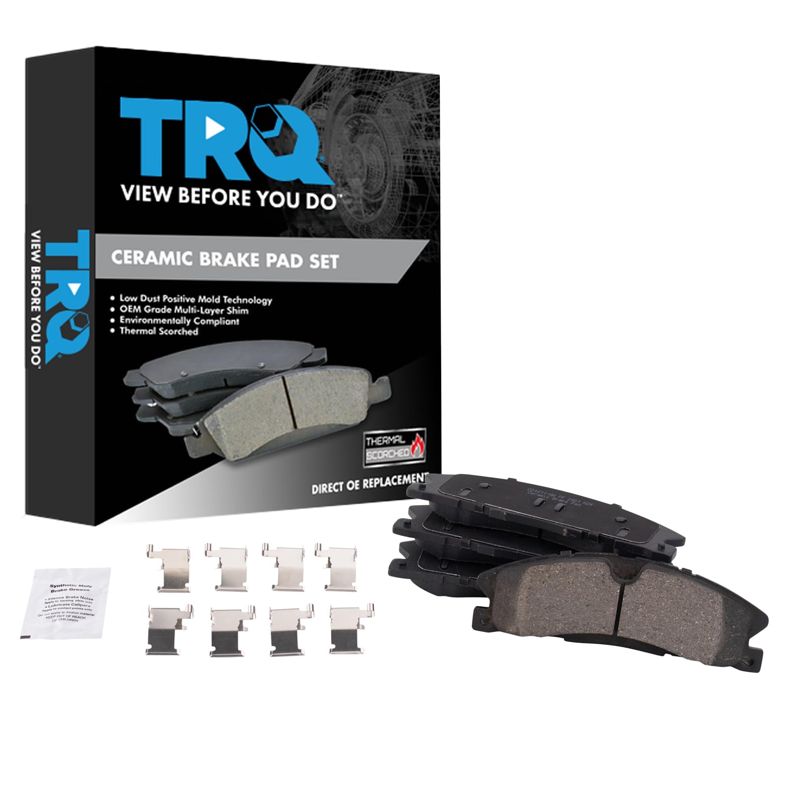TRQ Front Brake Pads Ceramic Compatible with 2016-2021 Fiat 500X 2017-2022 Jeep Compass 2015-2021 Renegade