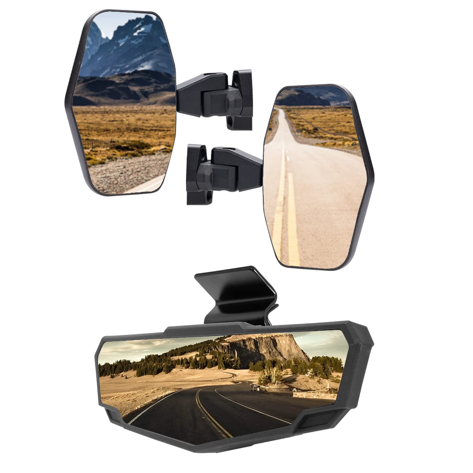 A & Utv Pro Rear View Mirror & Side Mirrors Kit For 2016-2024 Can-Am Defender Hd5 Hd8 Hd9 Hd10 Accessories, Adjustable Convex Br