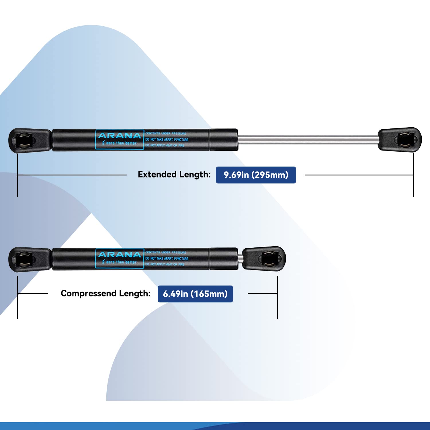 ARANA 10inch 18lb/80N Gas Shocks Struts Lift Support Gas Spring Lid Support for Cabinet Door Pickup Truck Tool Box Lid Weathergu