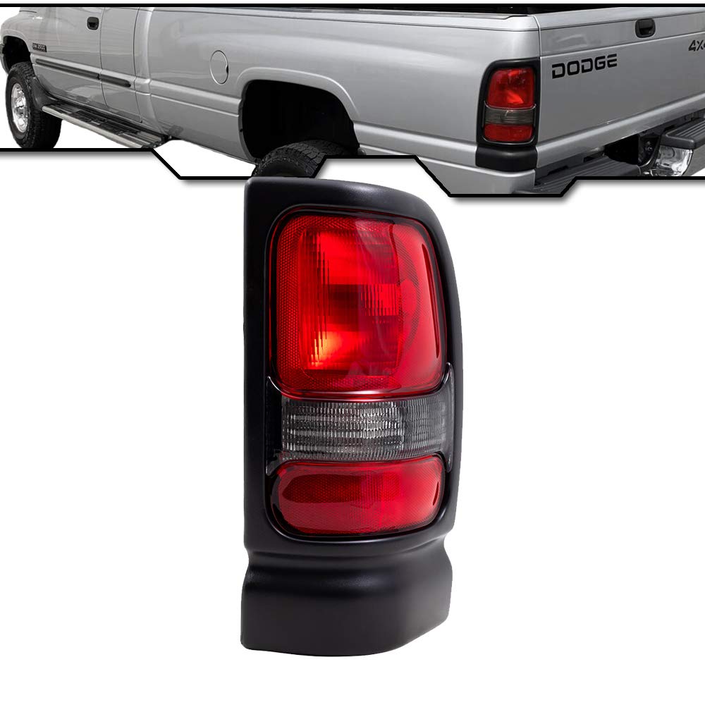 Epic Lighting Oe Style Halogen Tail Light W/Textured Black Bezel Assembly Replacement For Dodge 94-01 Ram 1500 94-02 Ram 2500 35