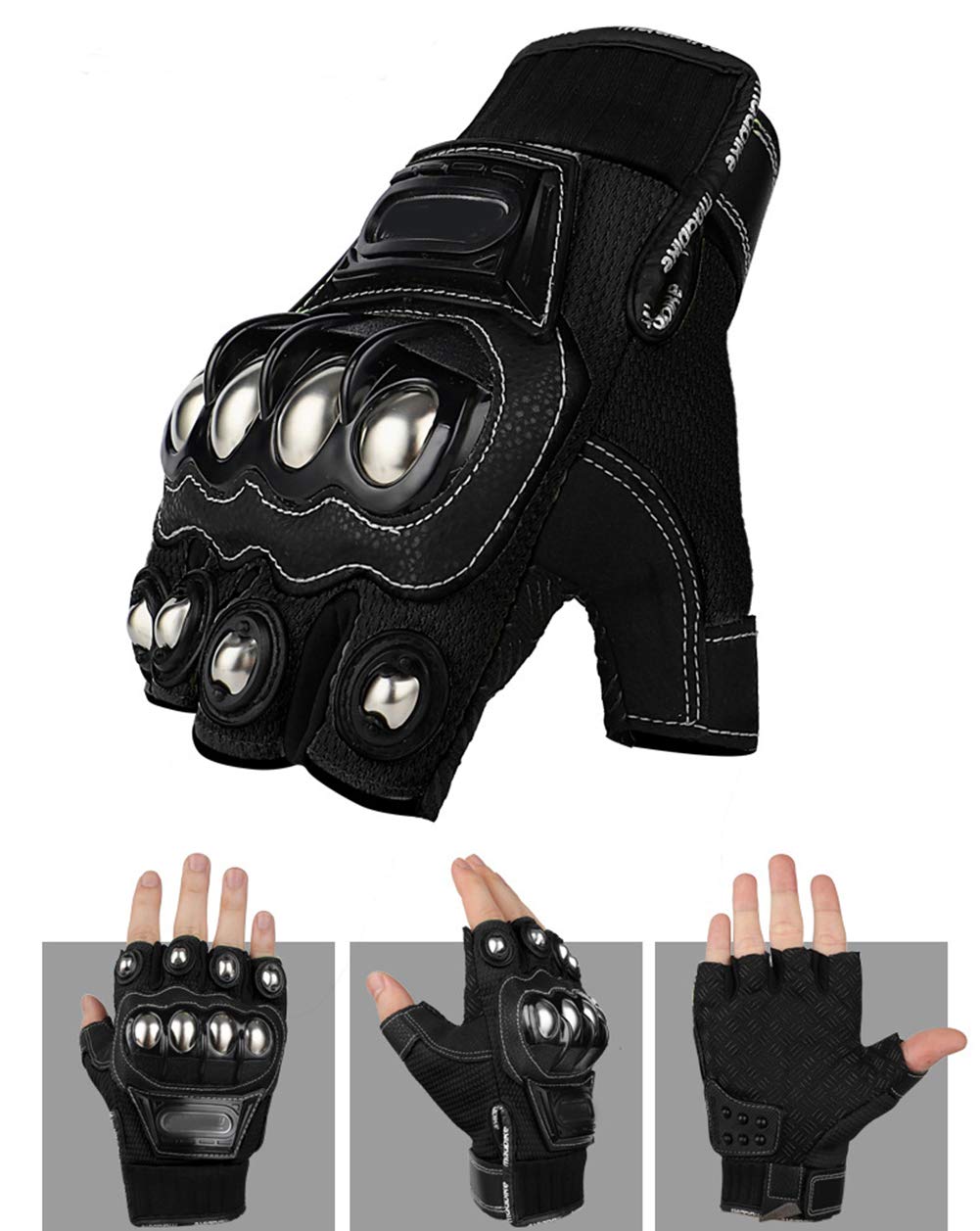 Steel Outdoor Knuckle Motorcycle Motorbike Powersports Safety Gloves (Xx-Large, Touch Screen)